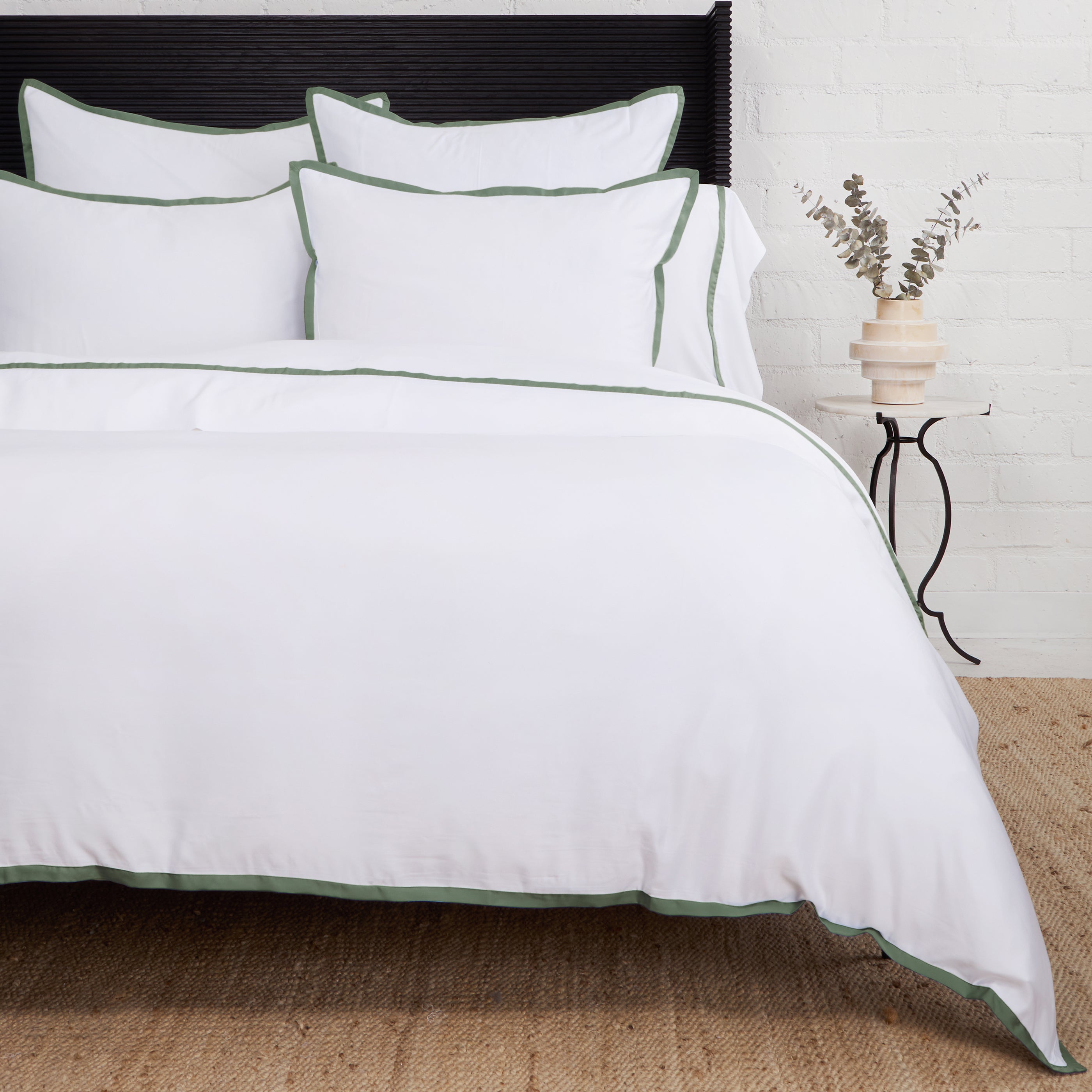 Langston Bamboo Sateen Duvet Cover Set - Moss