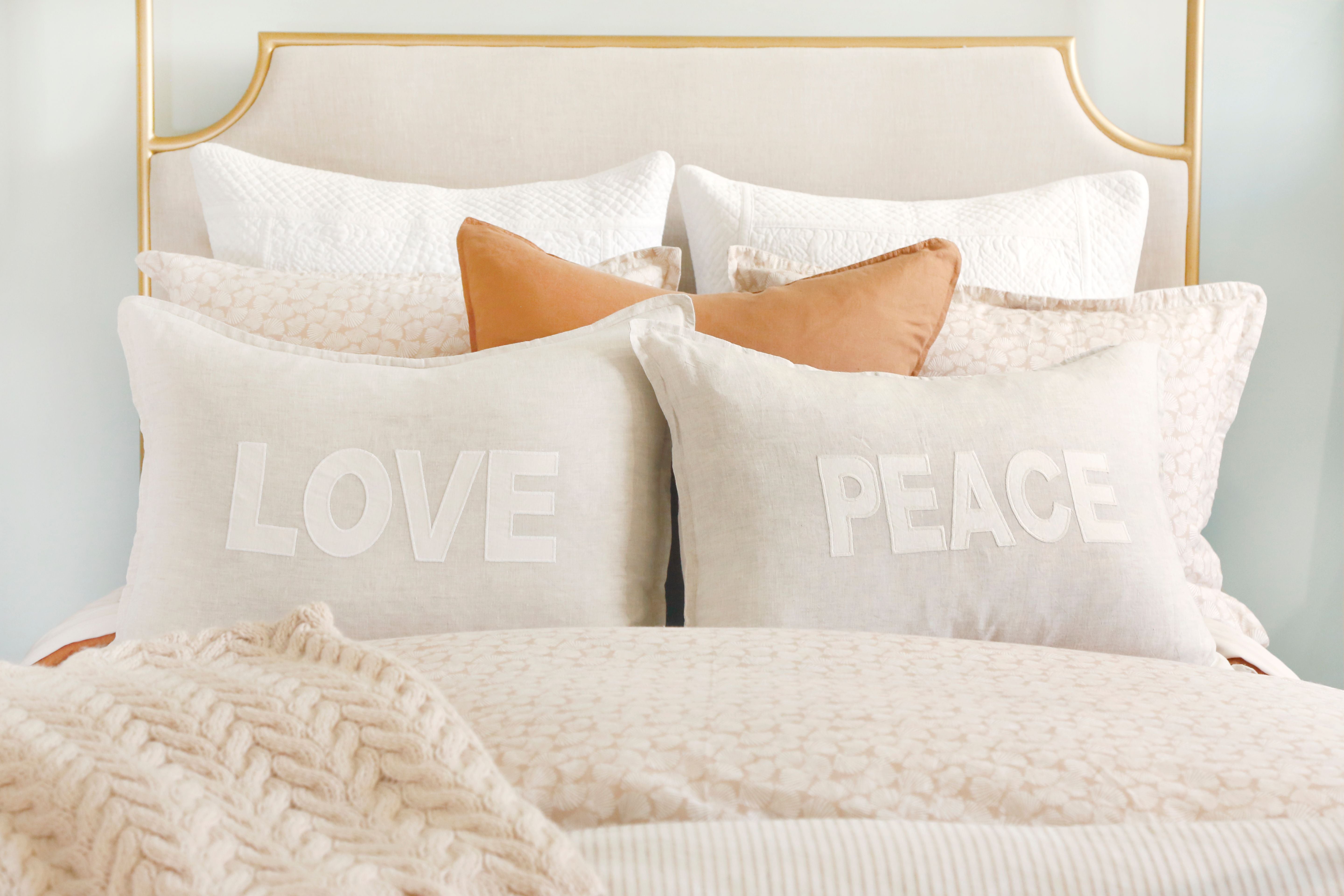 Love Peace Pillows Pom Pom at Home