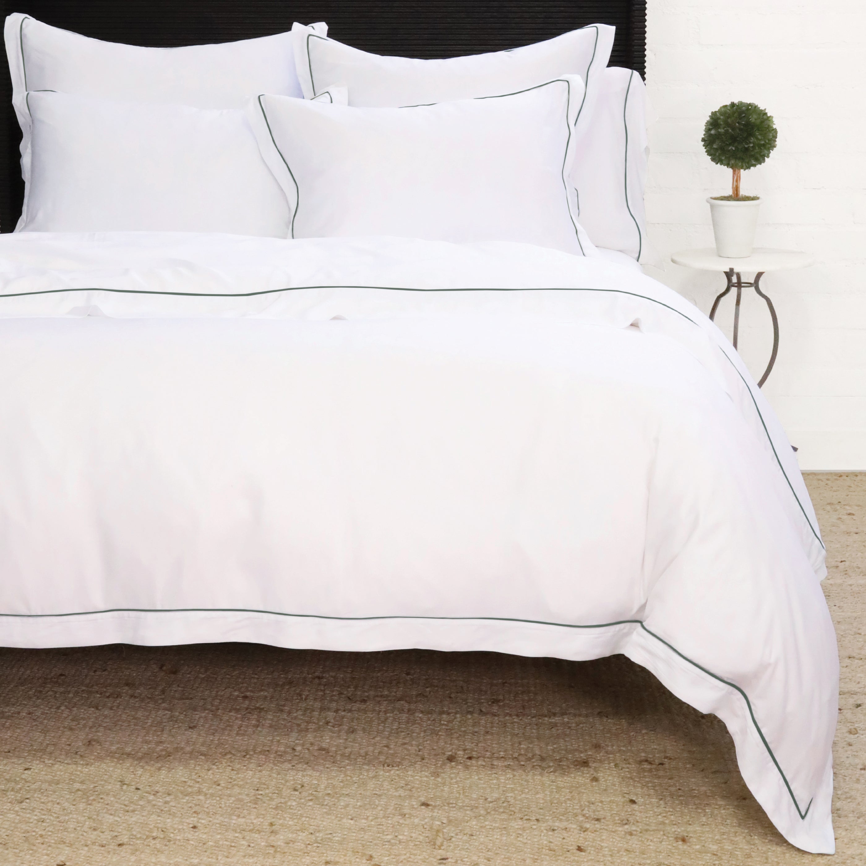 Sheena Bamboo Sateen Duvet Cover Set - Moss