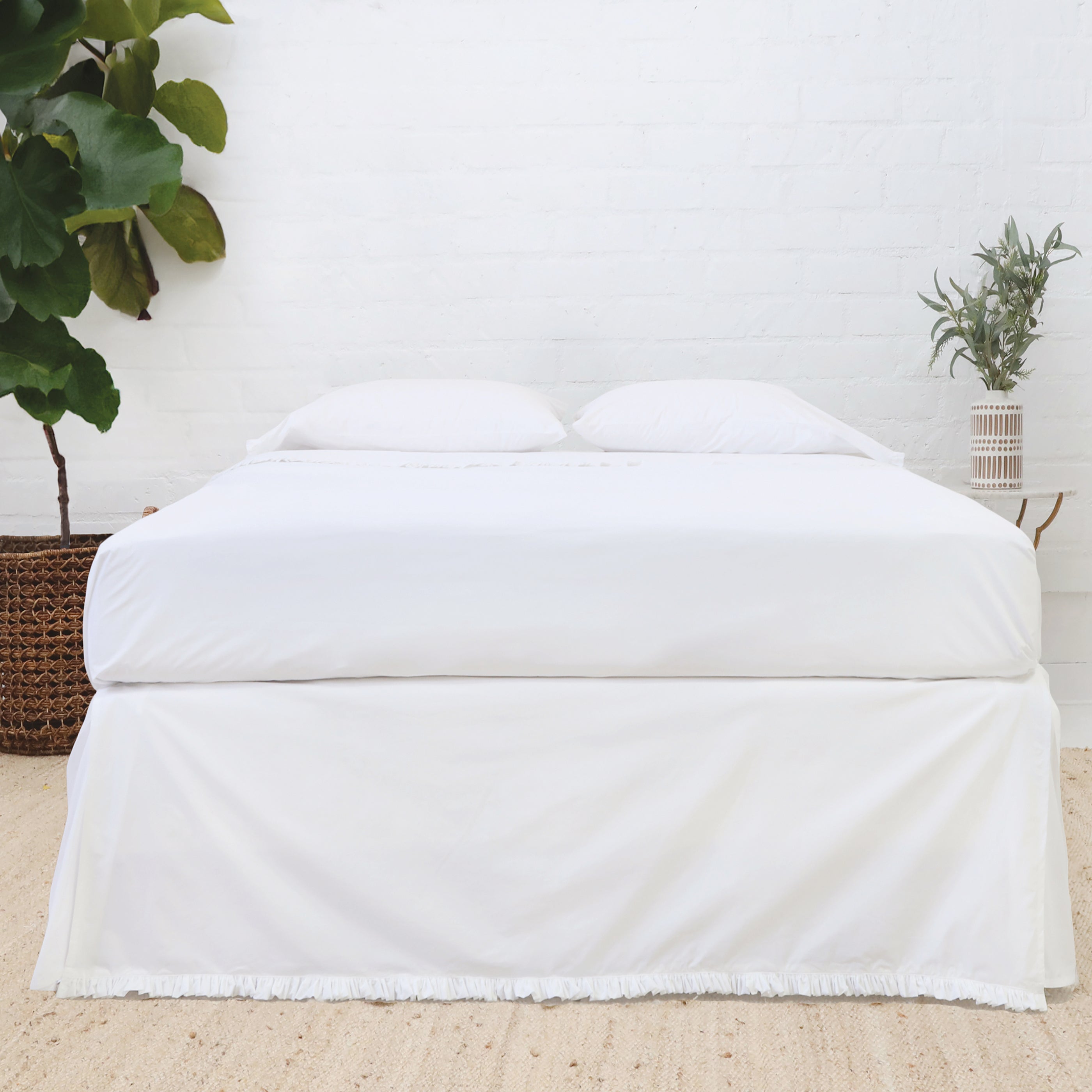Audrey Cotton Percale Bedskirt Pom Pom At Home