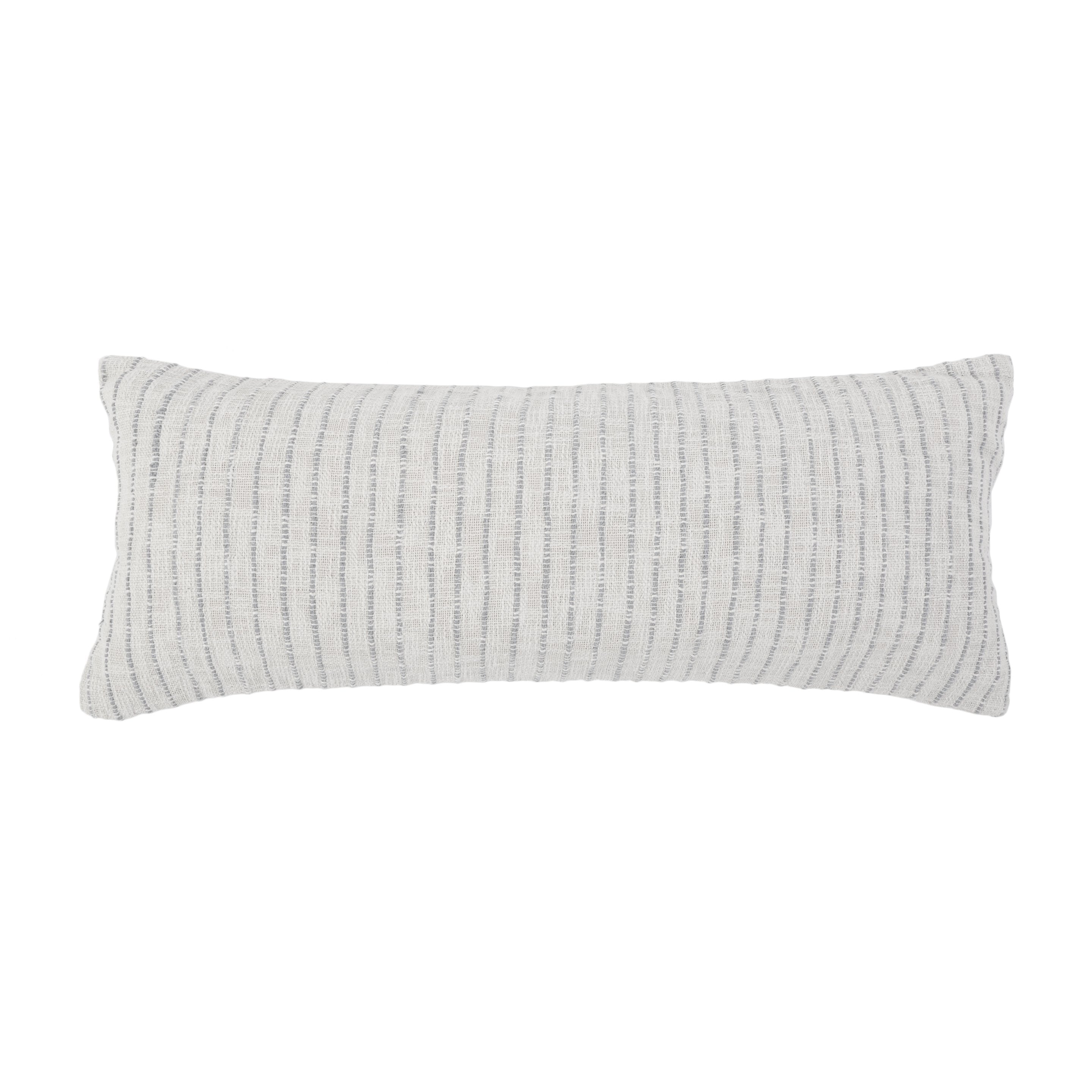 JoJo 14&quot;X40&quot; PILLOW WITH INSERT - IVORY/ BLUE GREY-Pom Pom at Home