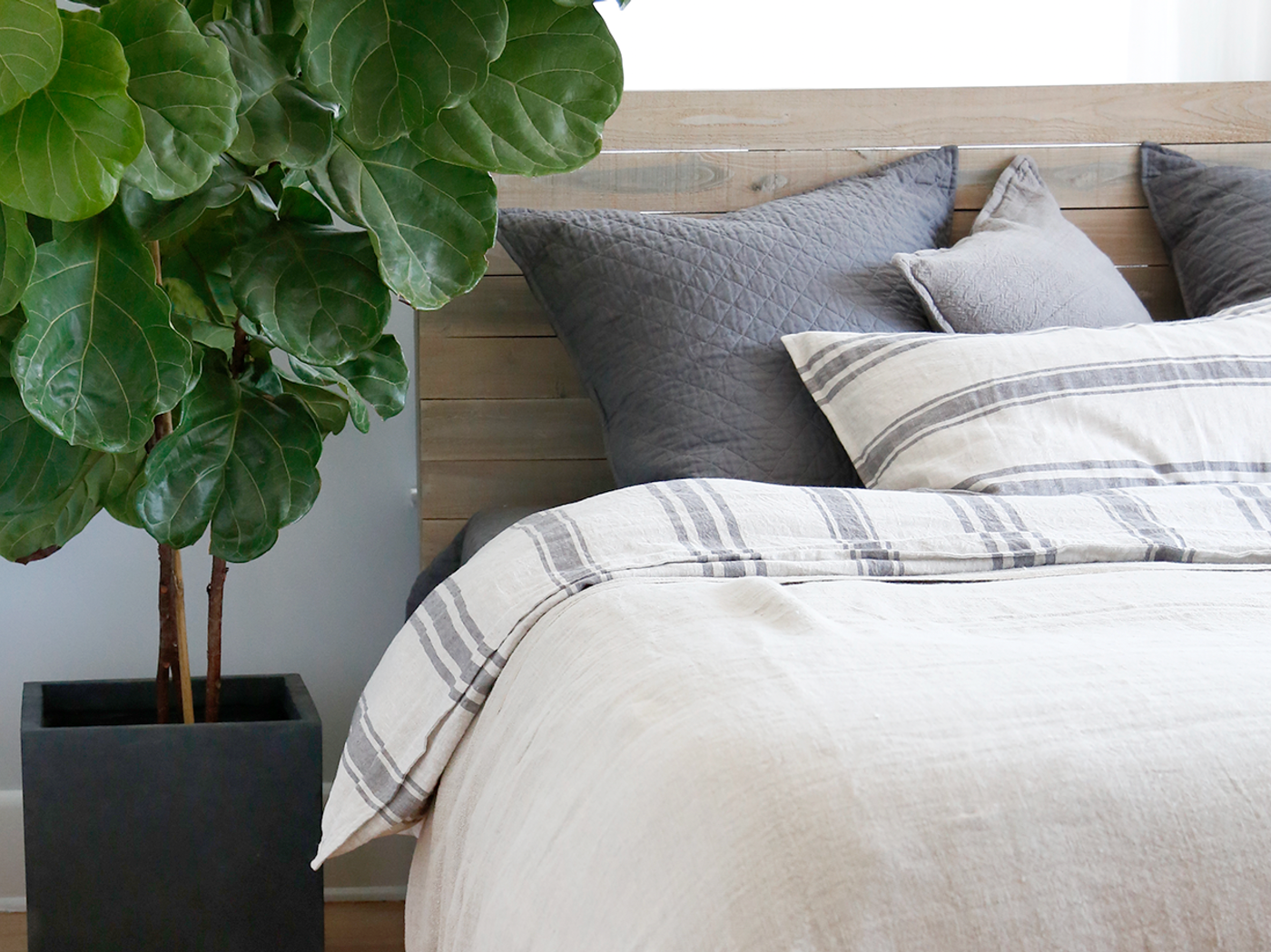 Bed next to a tree