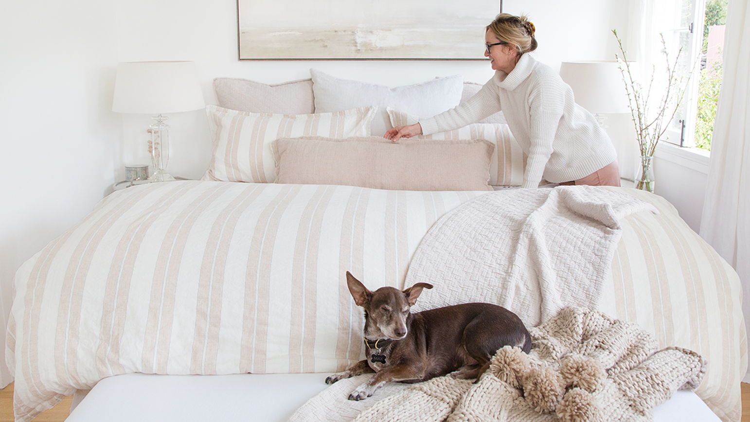 Blush Summer Stripe-Pom Pom at Home