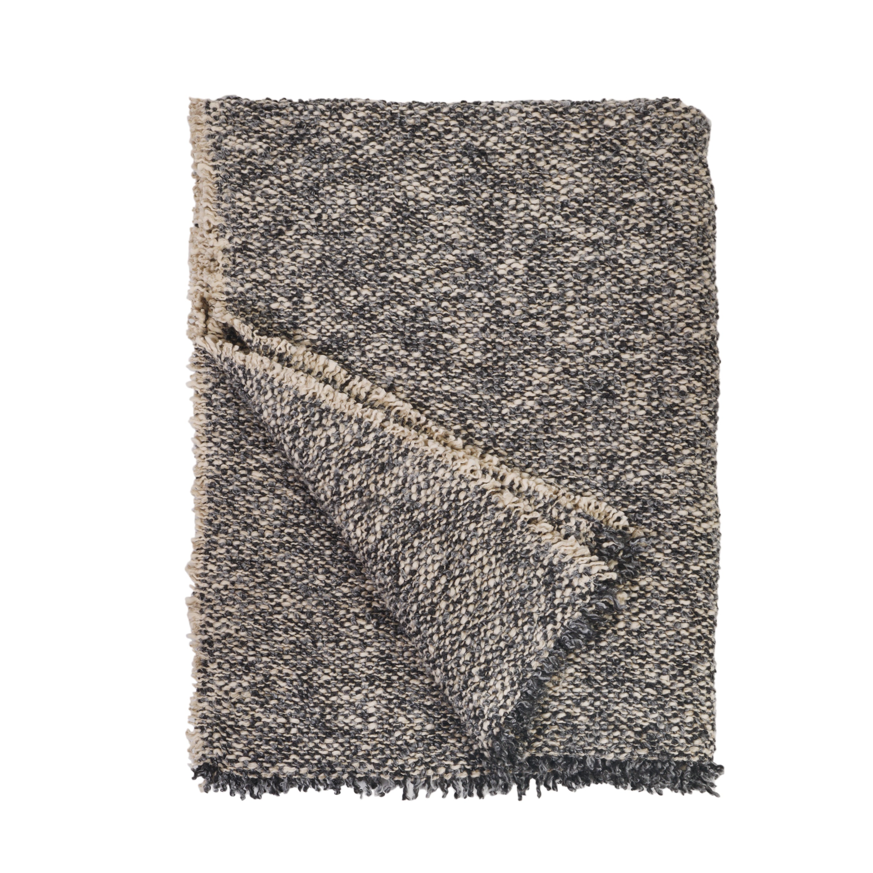 pompom at home - brentwood - throw - steel color