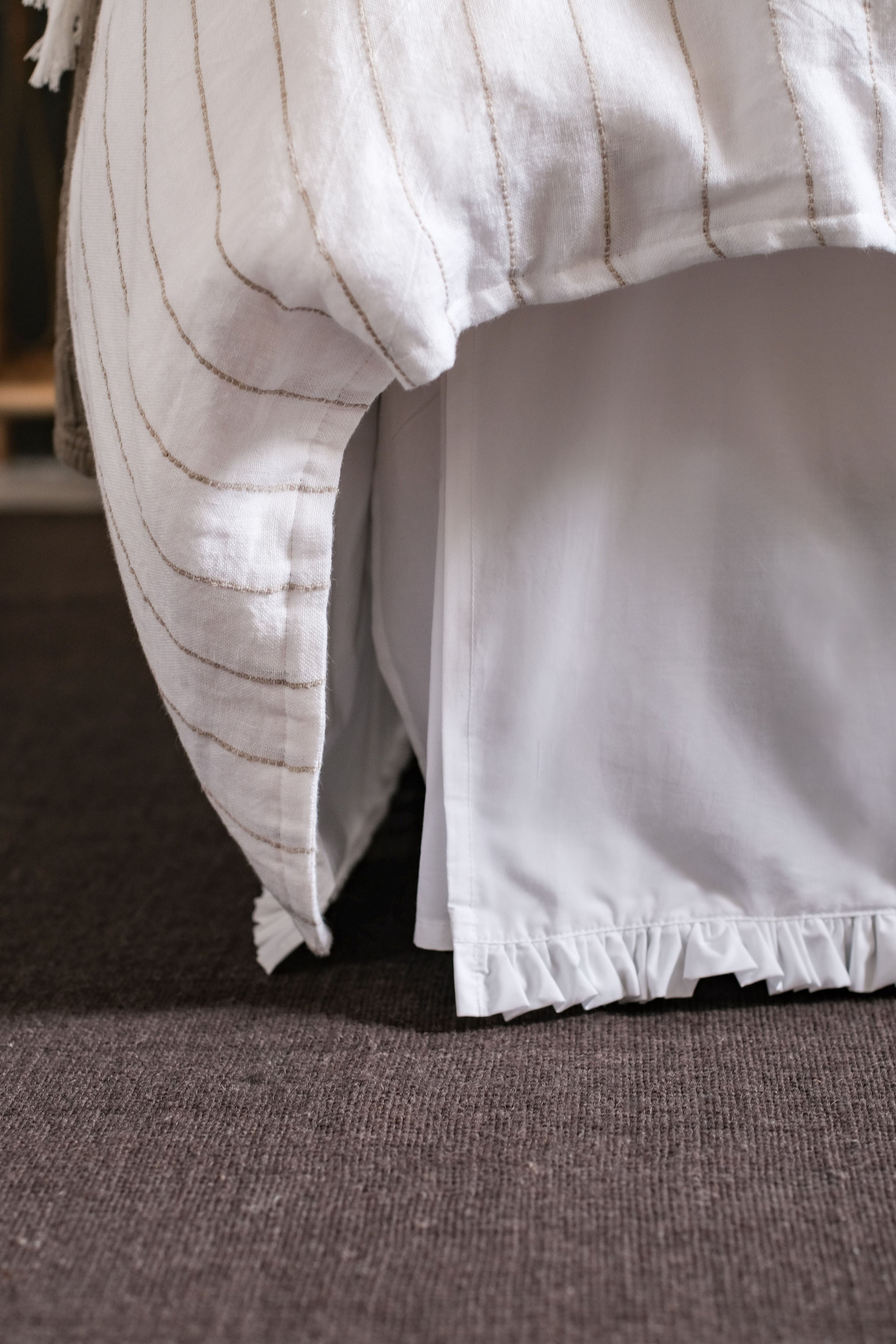 Audrey Cotton Percale Bedskirt--Pom Pom at Home