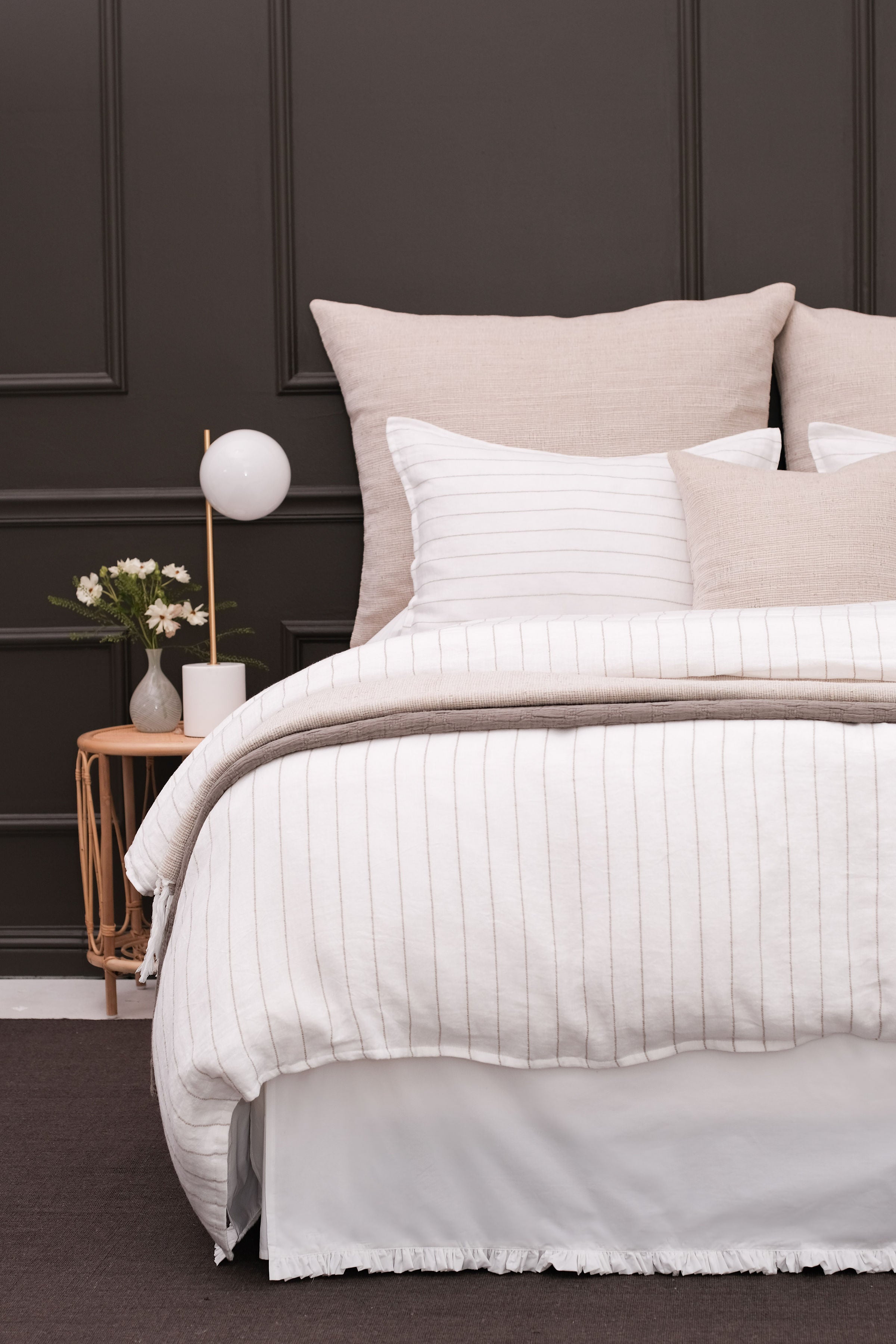 Audrey Cotton Percale Bedskirt--Pom Pom at Home