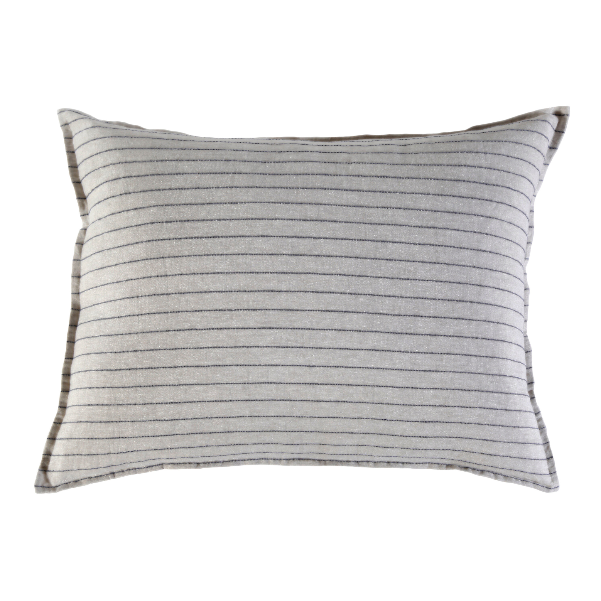 Blake Duvet Cover-28x36 Big Pillow With Insert-Flax/Midnight-Pom Pom at Home