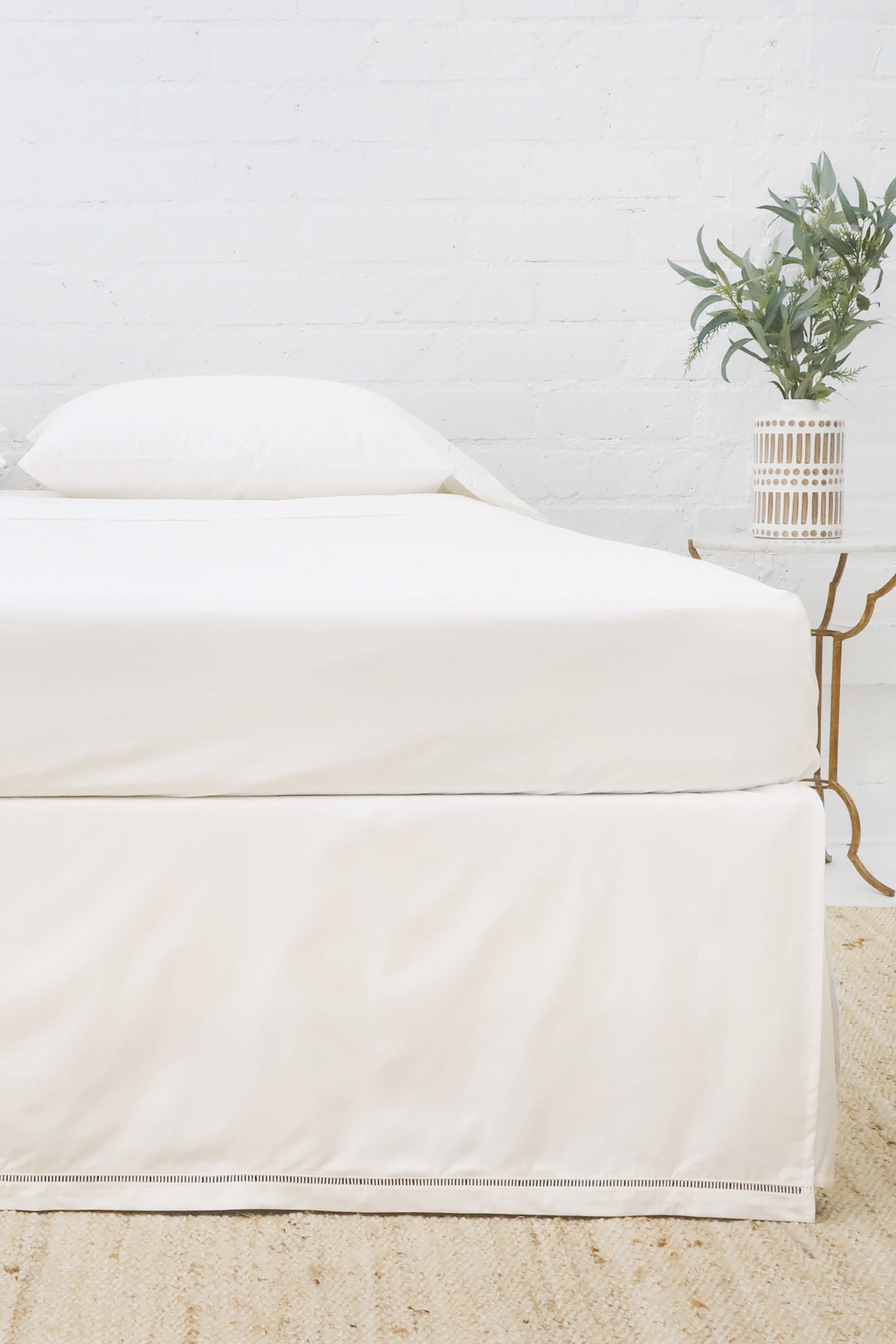 Como Ladder Stitch Cotton Sateen Bedskirt--Pom Pom at Home