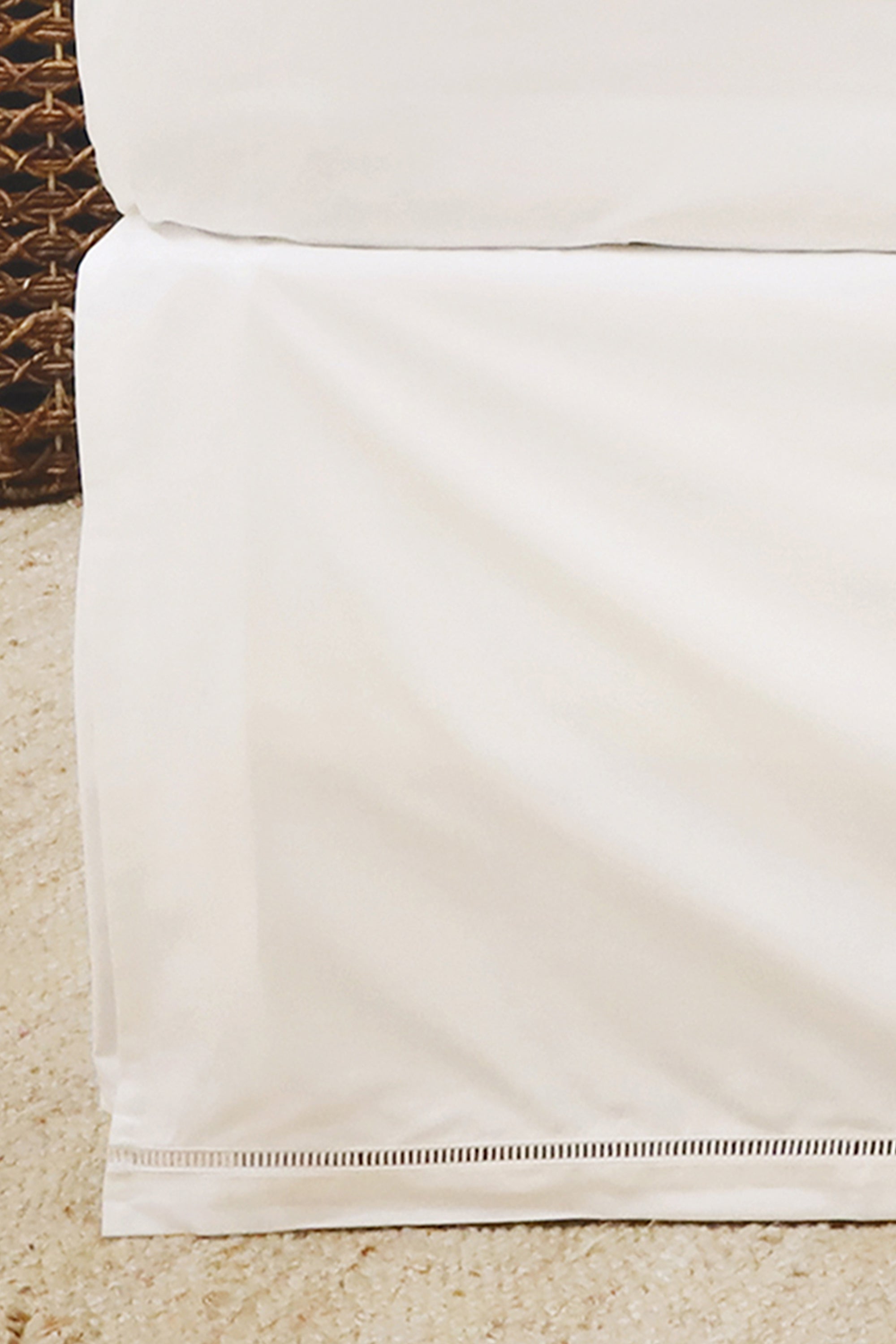 Como Ladder Stitch Cotton Sateen Bedskirt--Pom Pom at Home