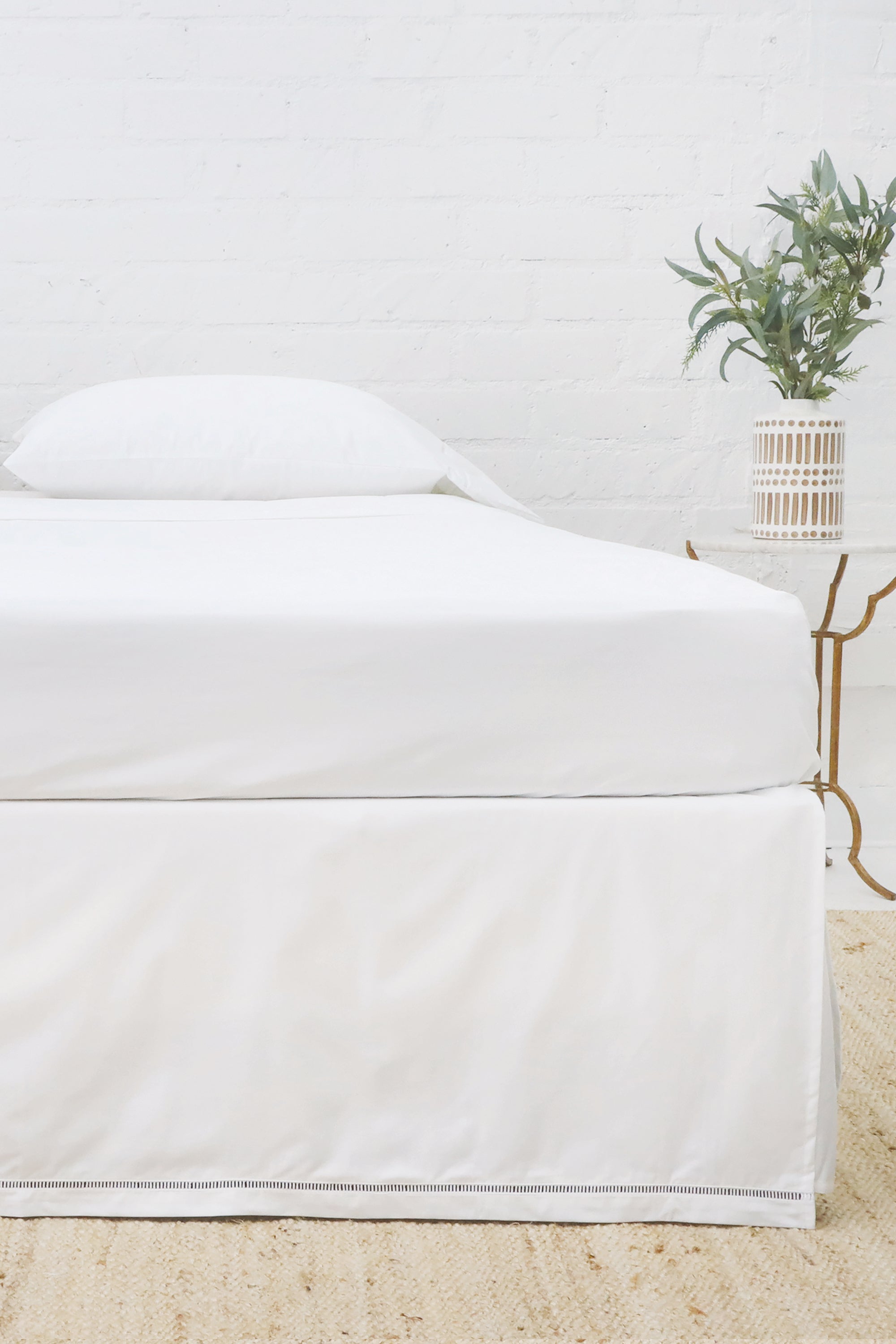 Como Ladder Stitch Cotton Sateen Bedskirt--Pom Pom at Home