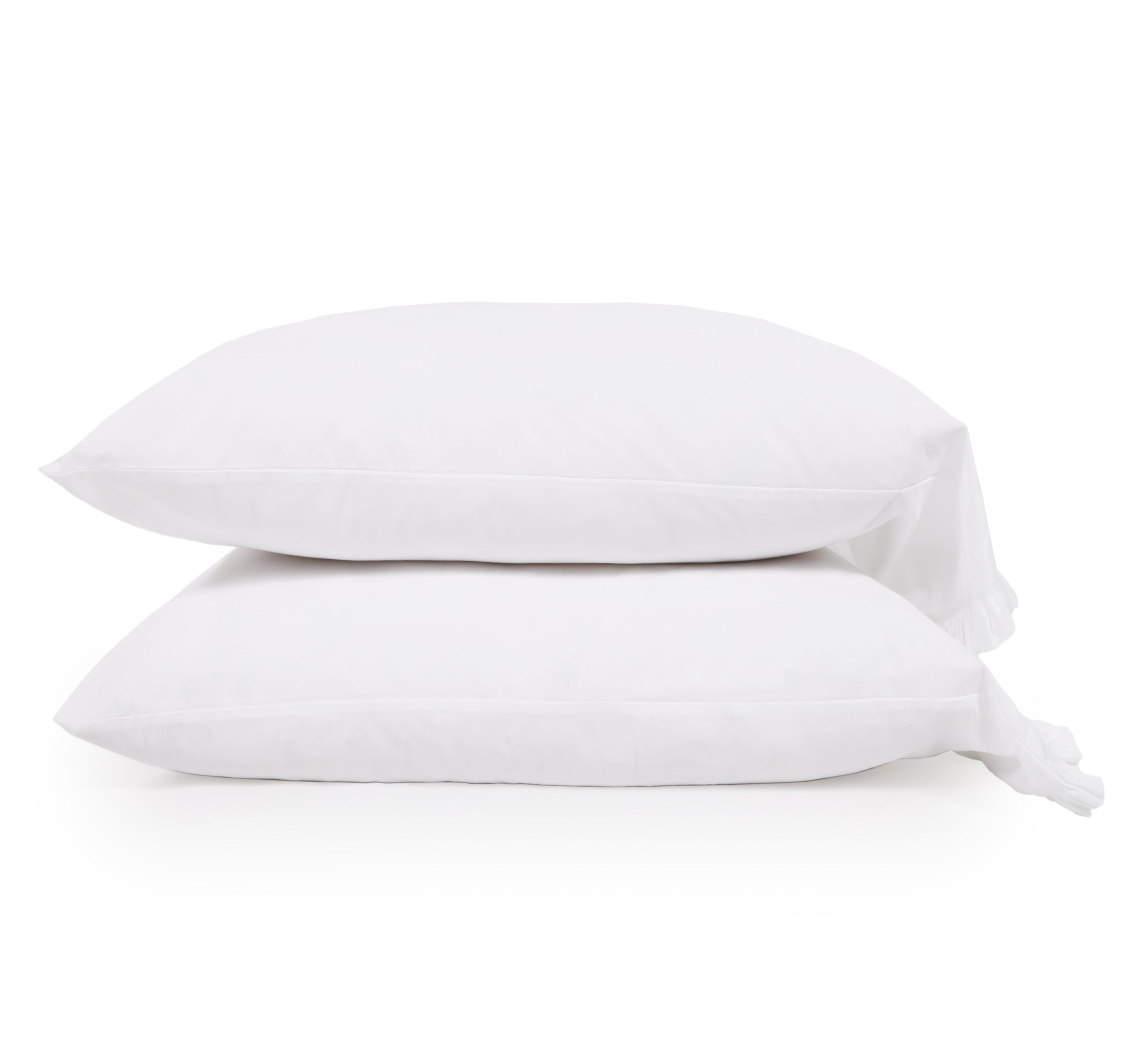 Audrey Ruffle Cotton Percale Sheet Set - White