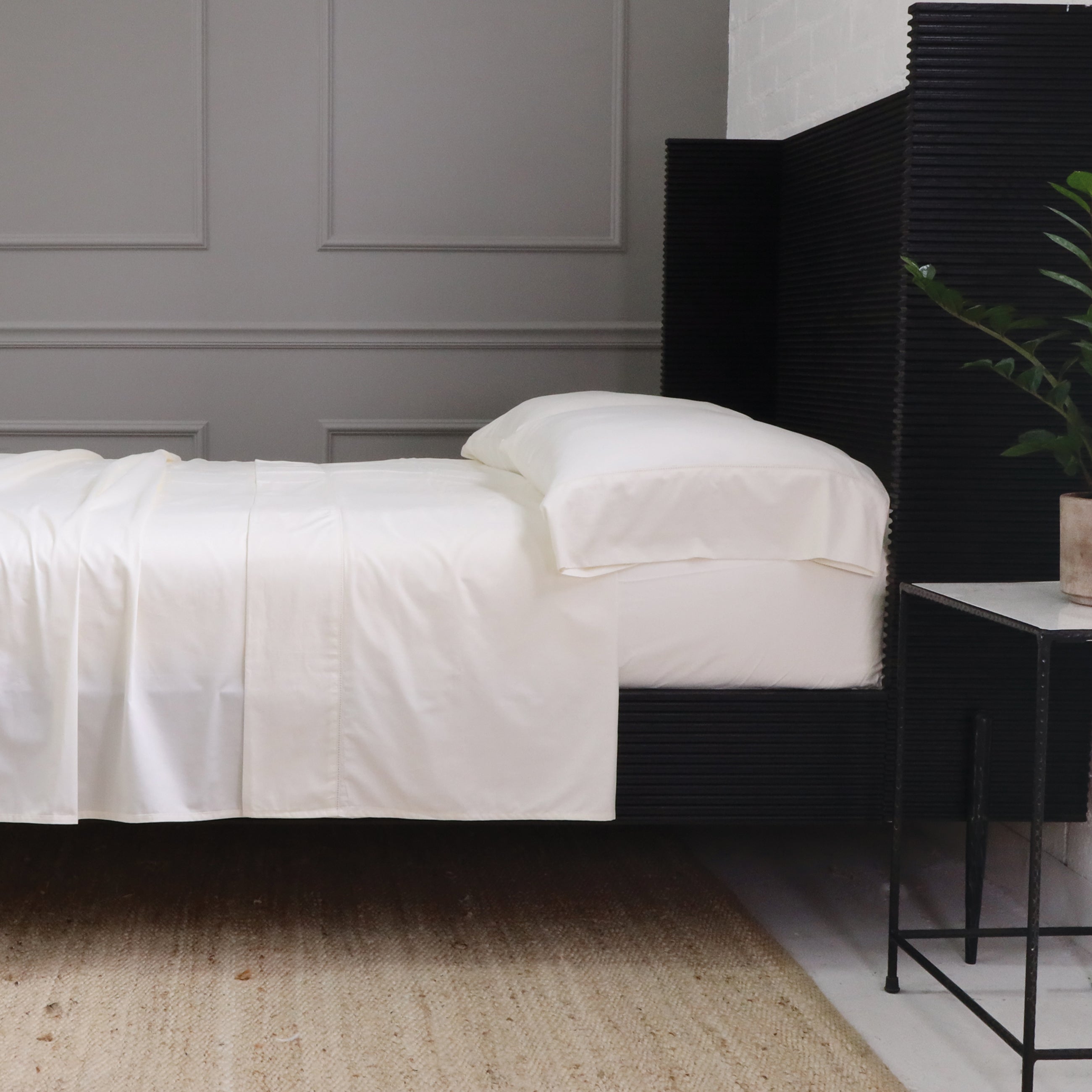 Classico Hemstitch Cotton Sateen Sheet Set-Twin Sheet Set (Fitted‚ Flat + 1 Standard Pillowcase)-Ivory-Pom Pom at Home