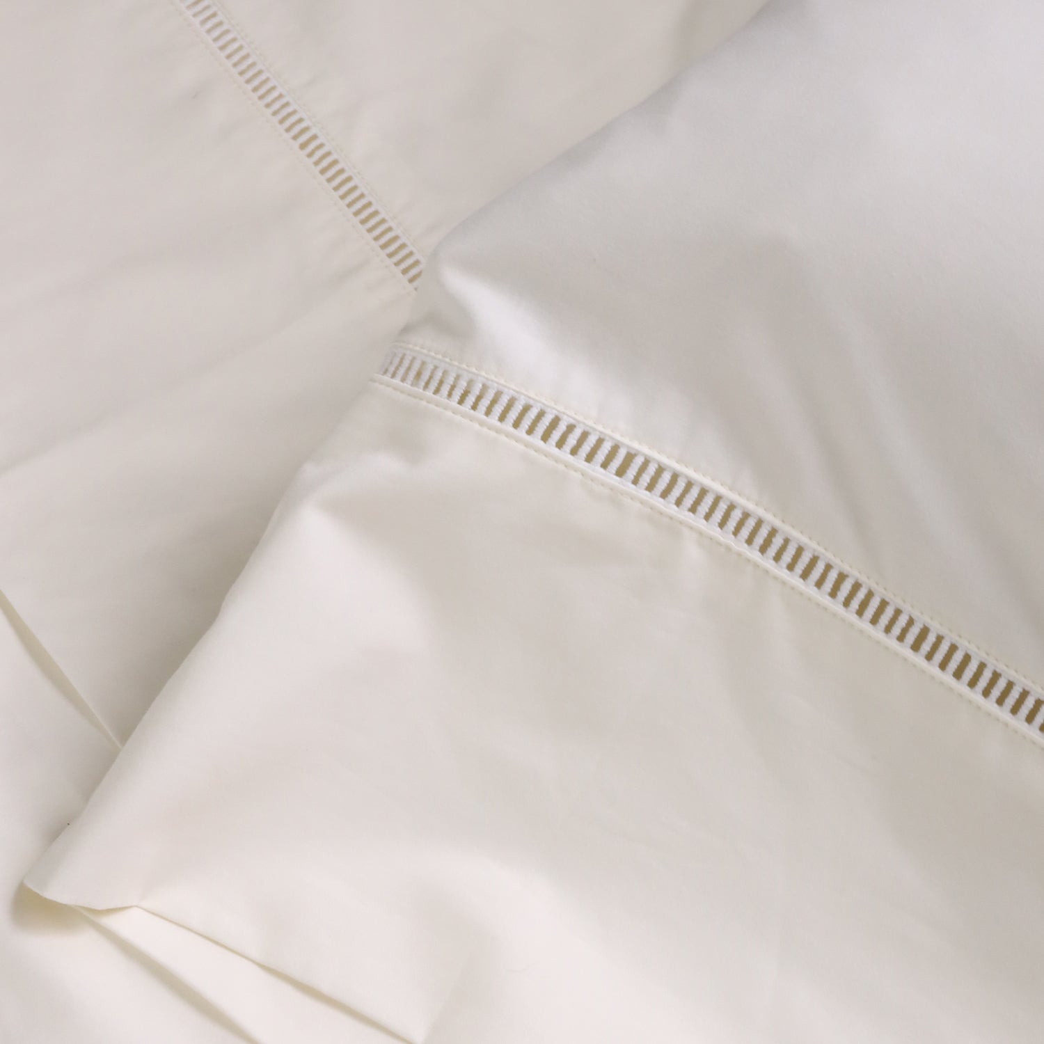 Como Ladder Stitch Cotton Sateen Sheet Set