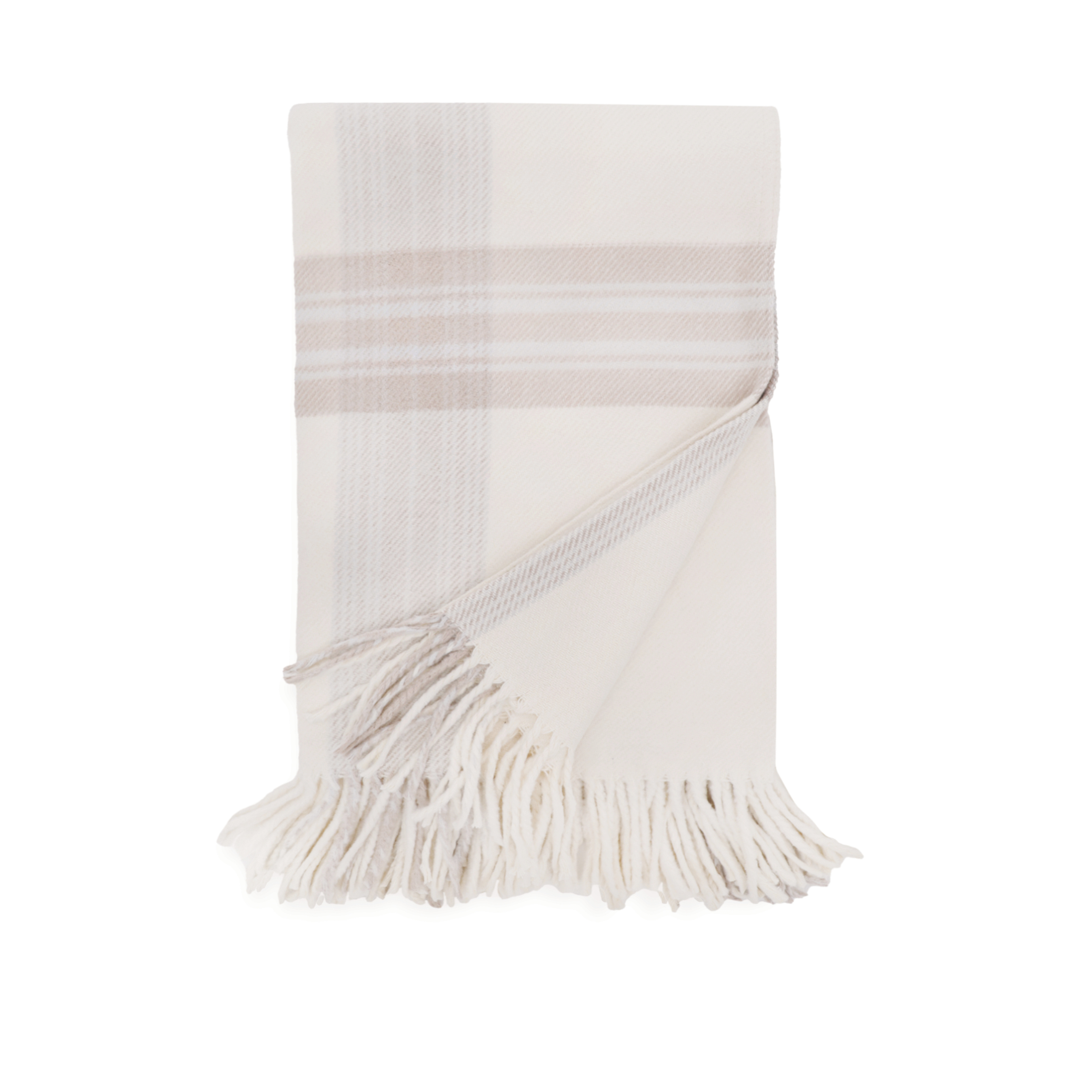 Geneva Throw-50" x 70" Throw-Ivory/Taupe-Pom Pom at Home