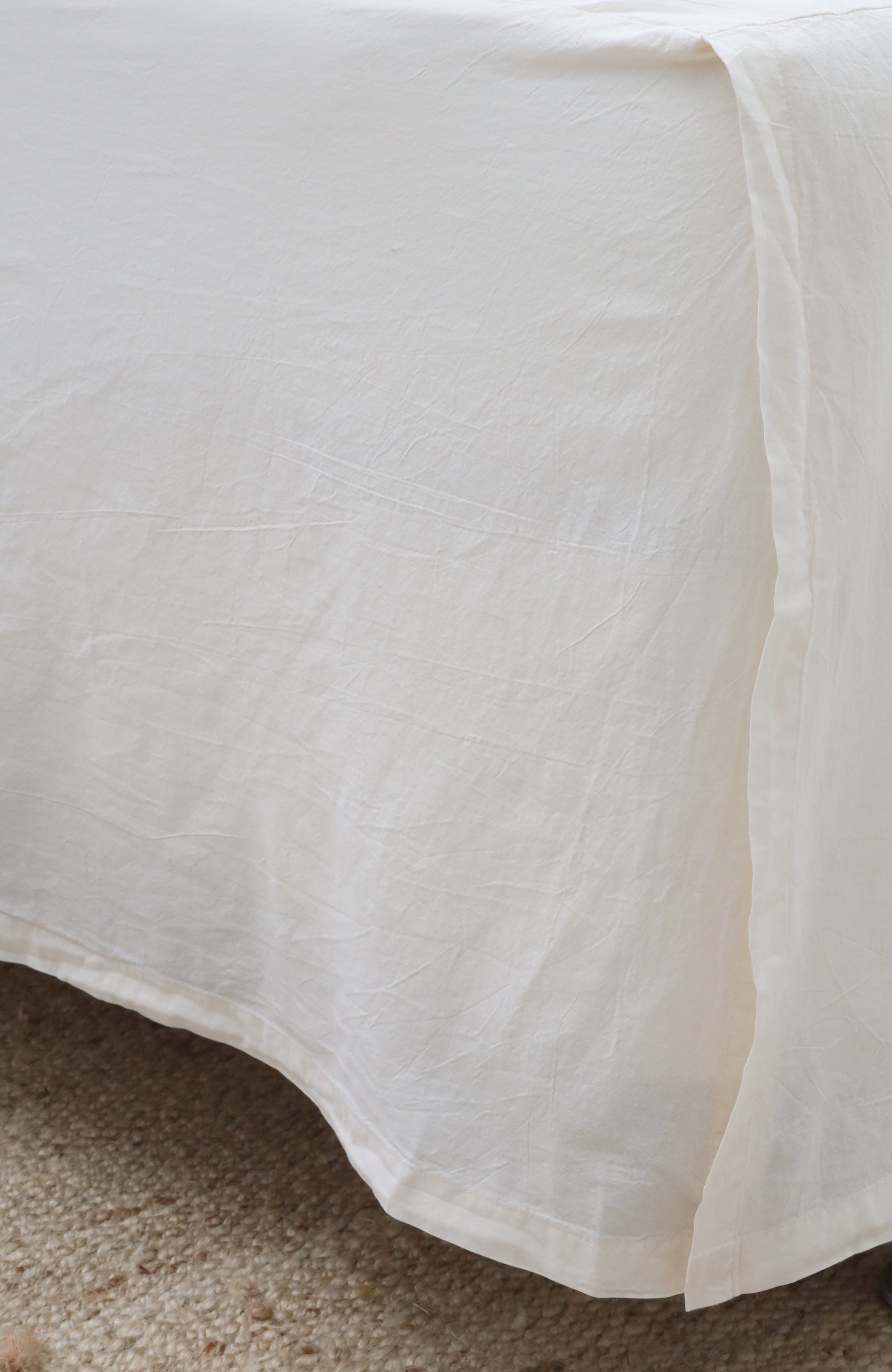 Paneled Crinkled Cotton Bedskirt