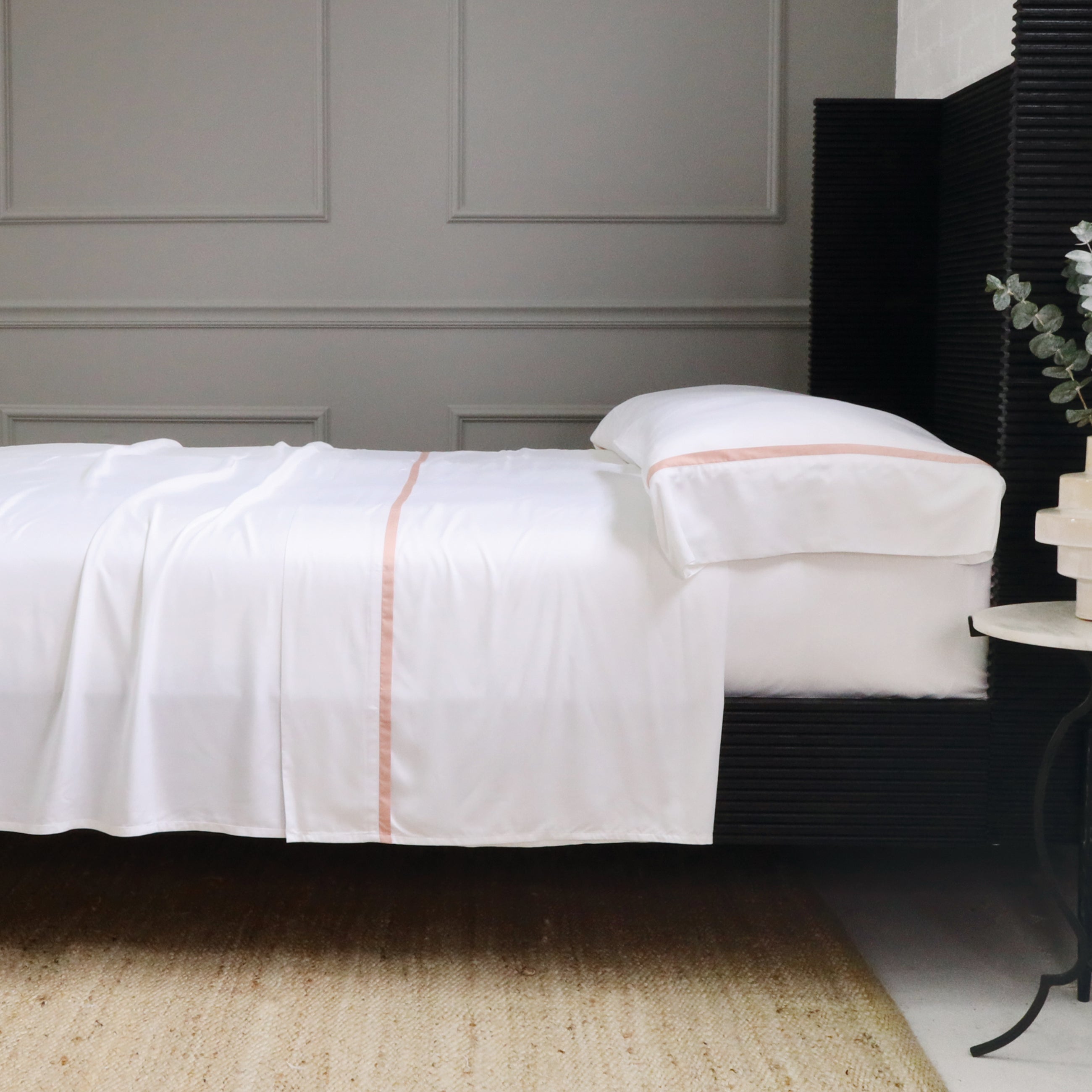 Langston Bamboo Sateen Sheet Set-Twin Sheet Set (Fitted‚ Flat + 1 Standard Pillowcase)-Pink-Pom Pom at Home