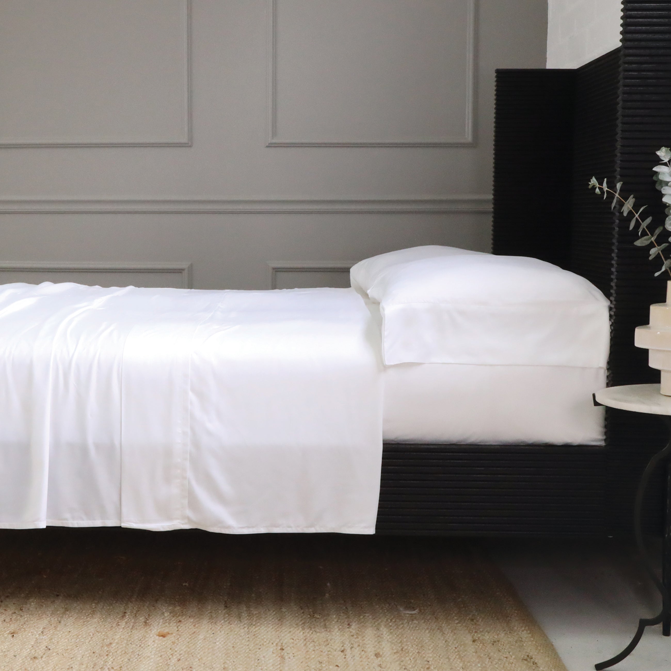 Langston Bamboo Sateen Sheet Set-Twin Sheet Set (Fitted‚ Flat + 1 Standard Pillowcase)-White-Pom Pom at Home