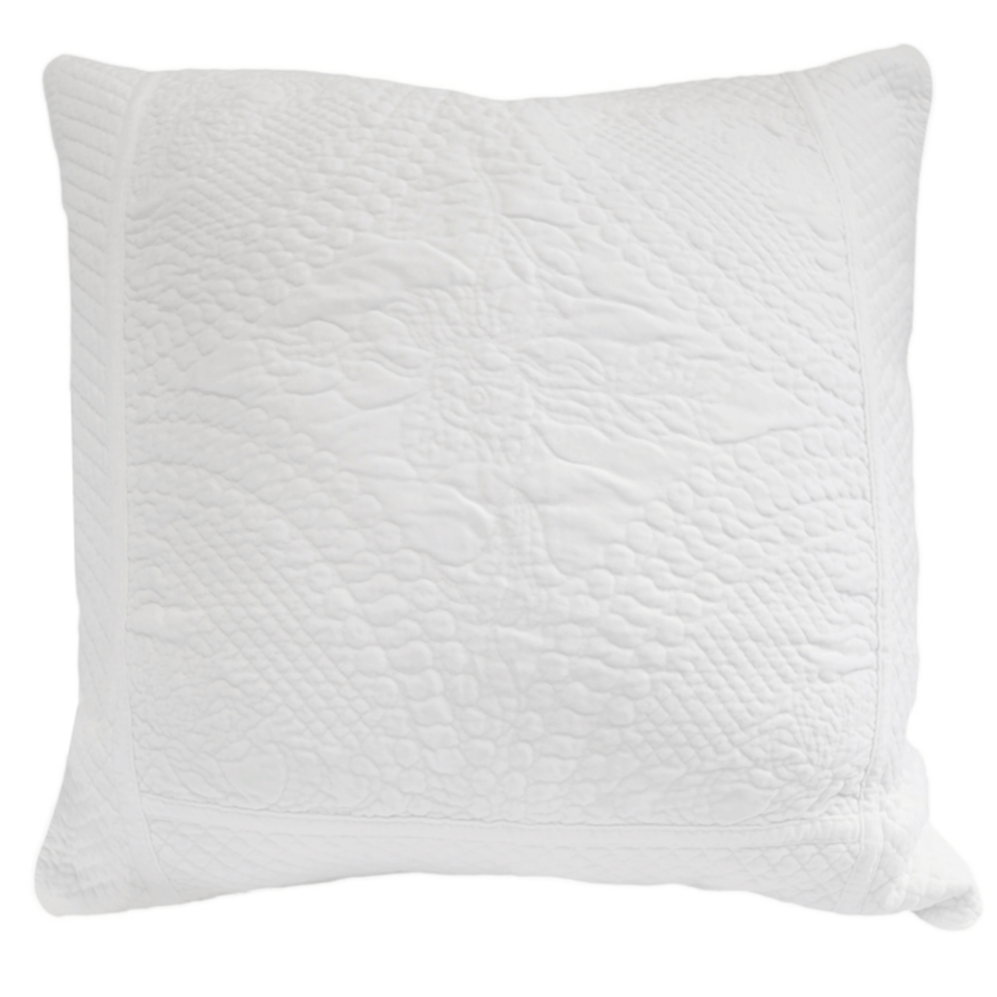 Marseille Coverlet-28x28 Large Euro-White-Pom Pom at Home