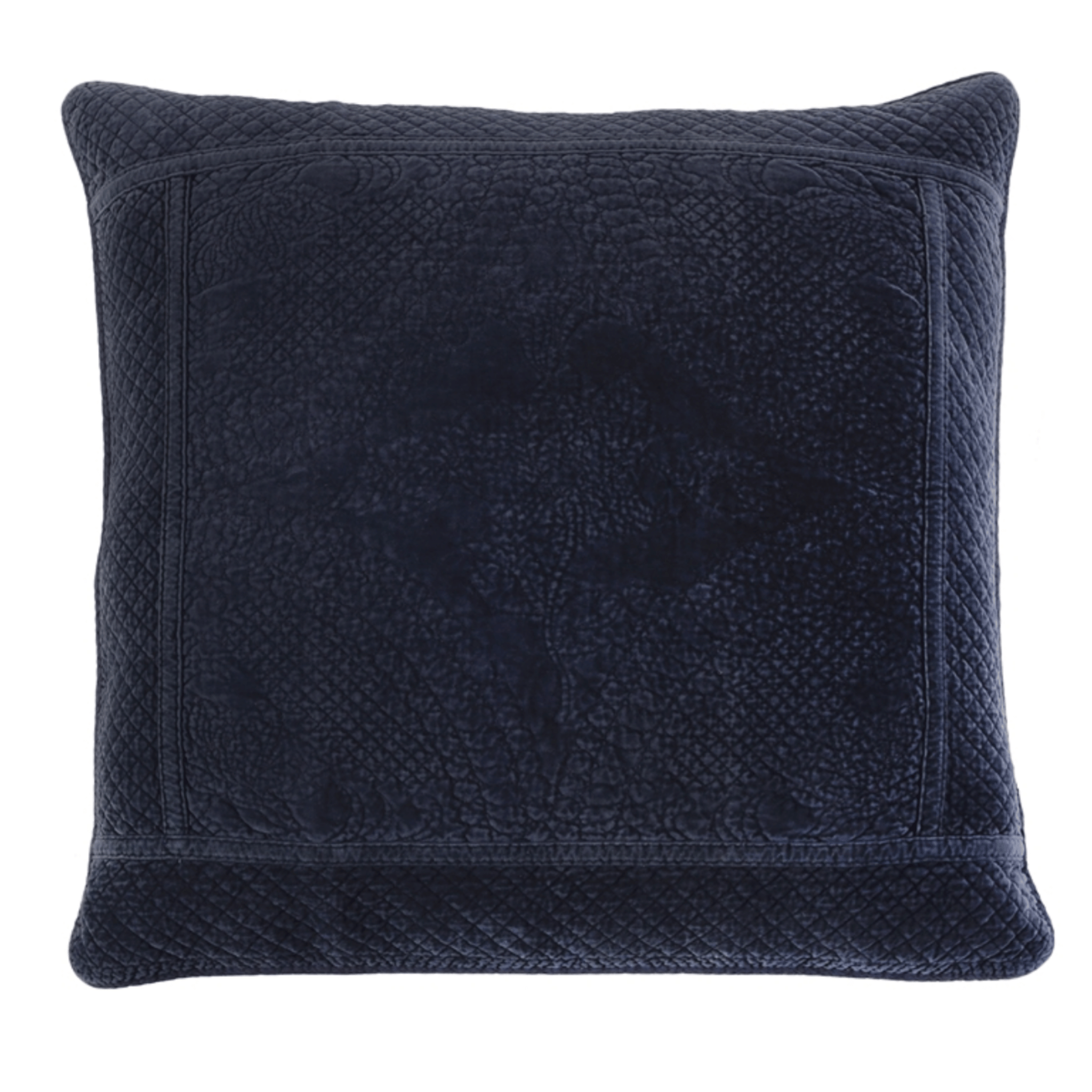Marseille Coverlet-28x28 Large Euro-Navy-Pom Pom at Home