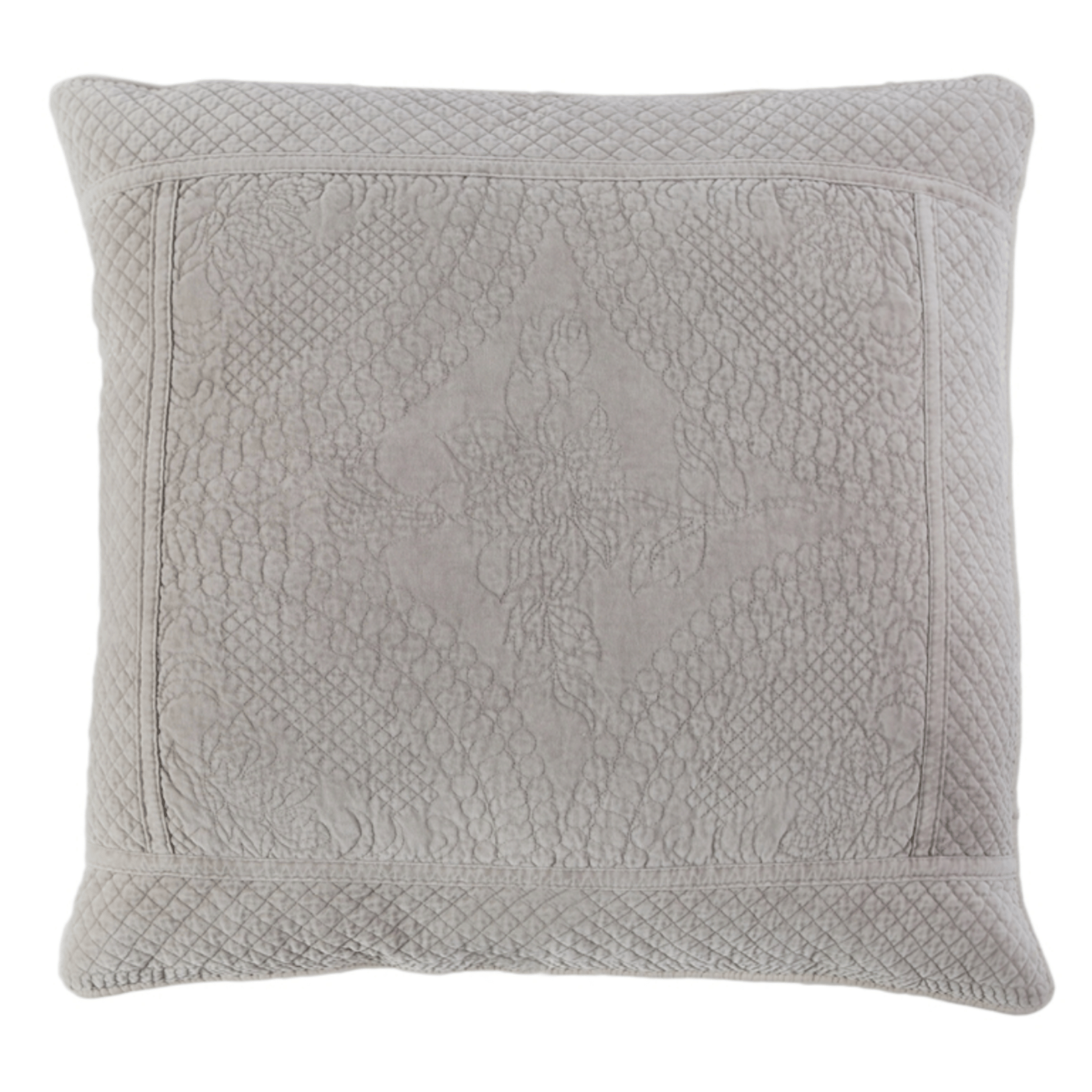 Marseille Coverlet-28x28 Large Euro-Taupe-Pom Pom at Home