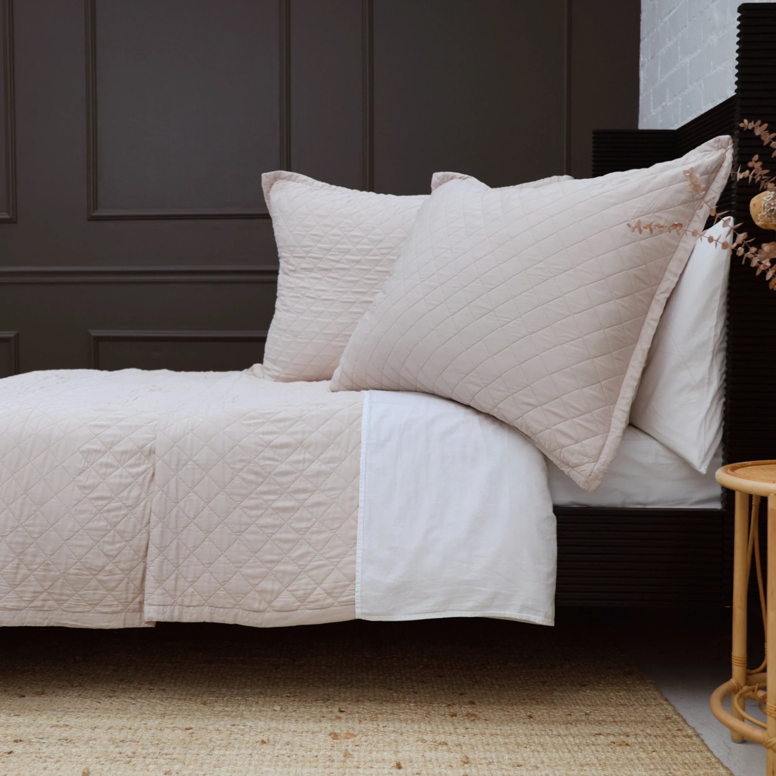 Monaco Coverlet-Twin-Sand-Pom Pom at Home