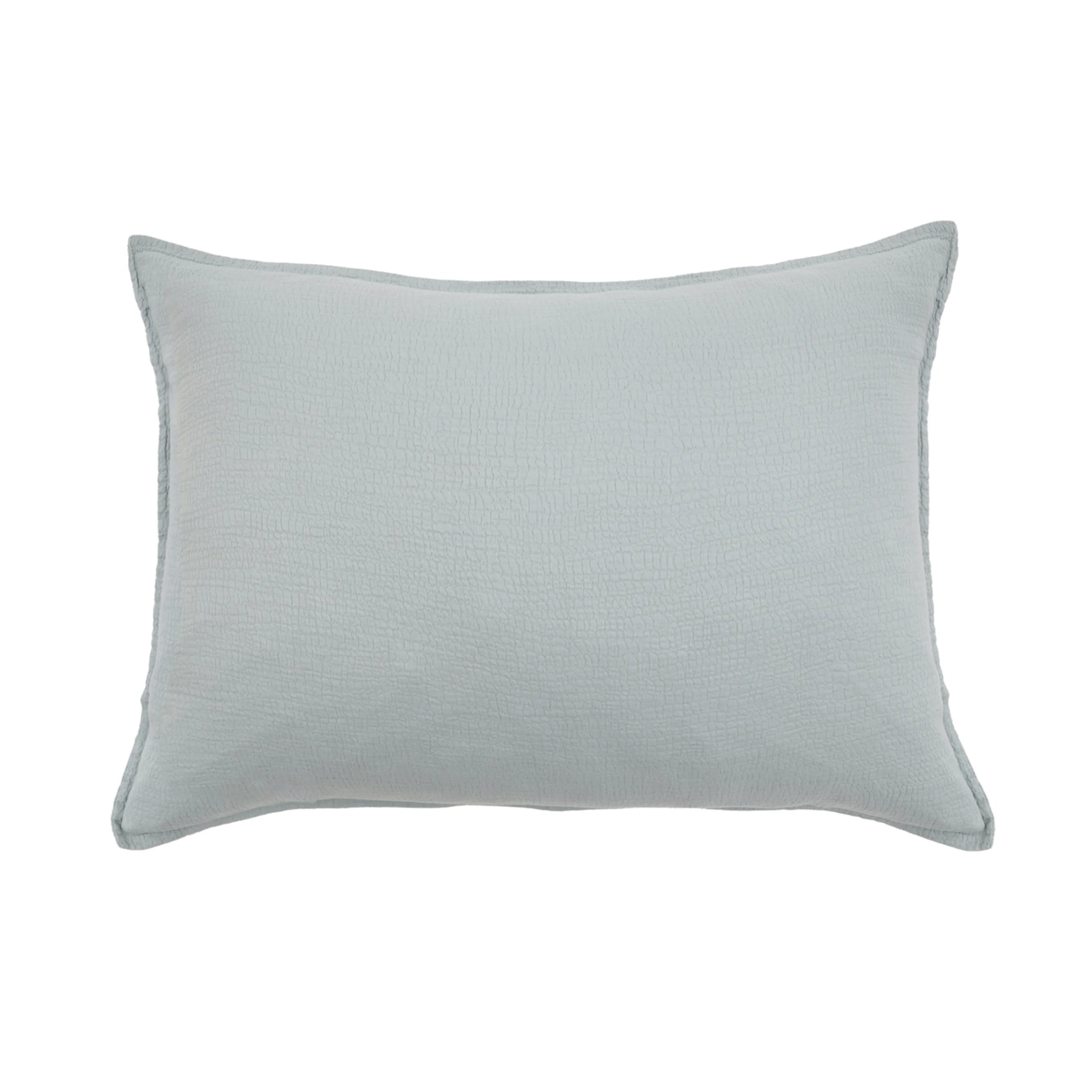 Waverly Cotton Duvet Cover Set-28x36 Big Pillow With Insert-Sea Glass-Pom Pom at Home