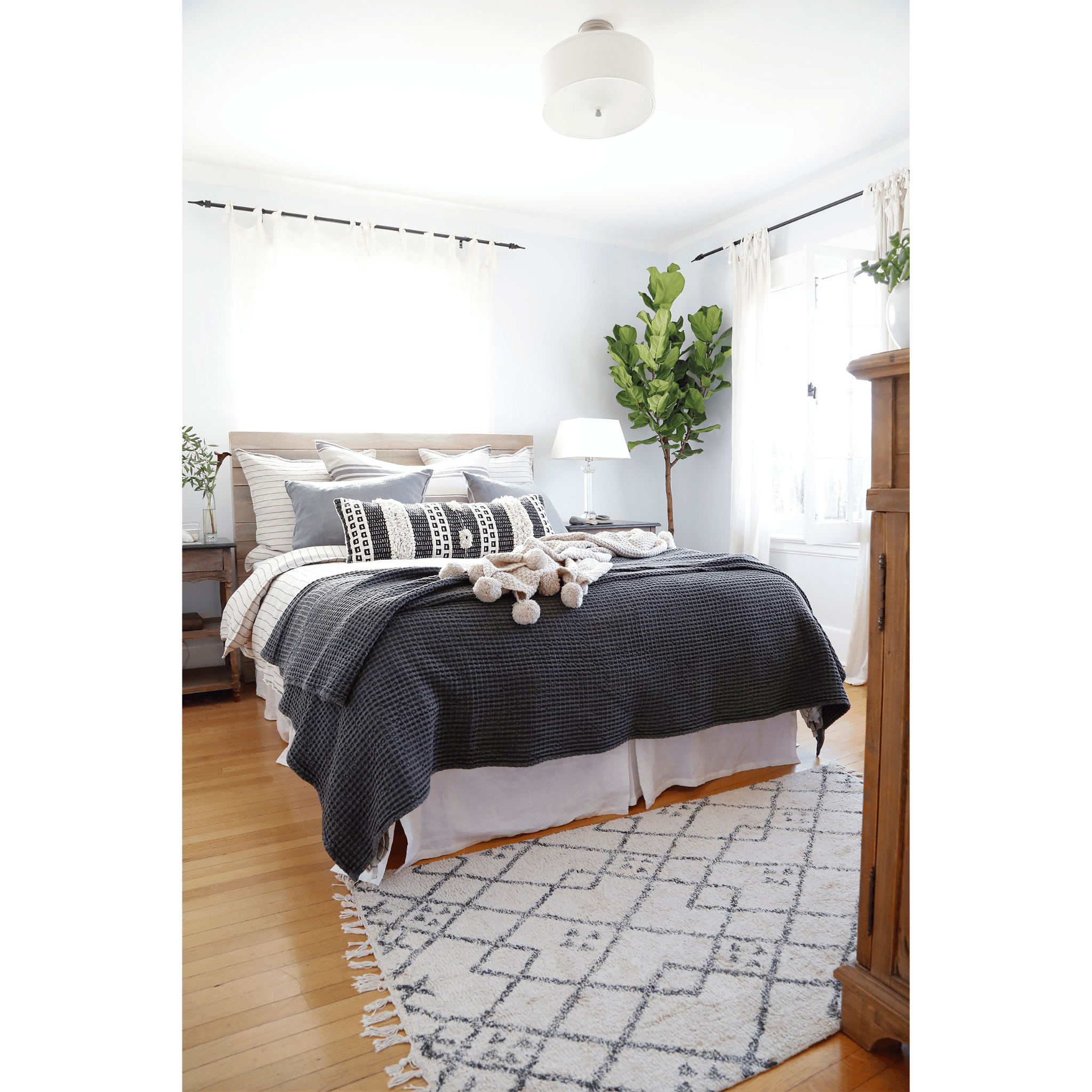 Pom pom at top home zuma blanket