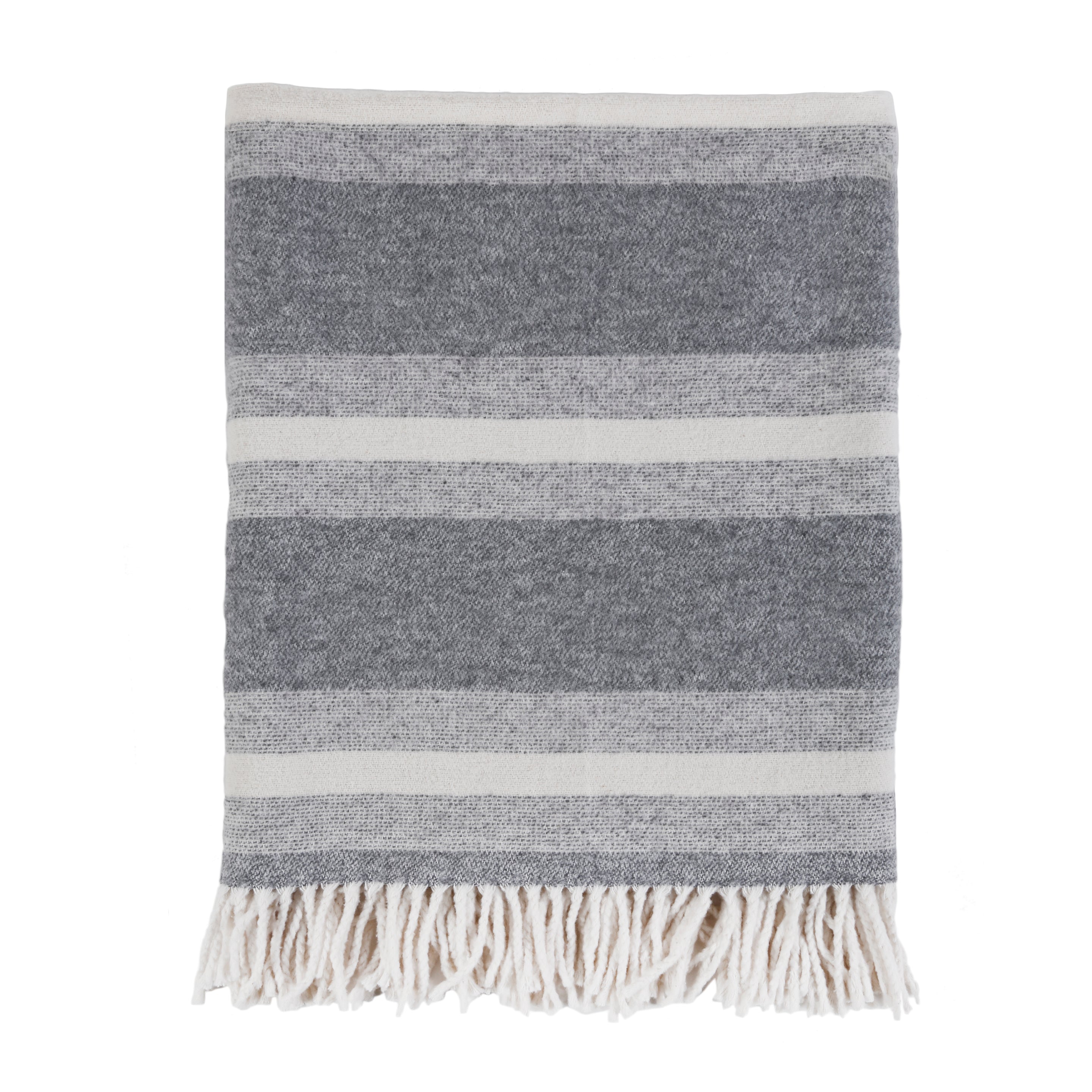 ALPINE THROW - GREY/IVORY-Pom Pom at Home