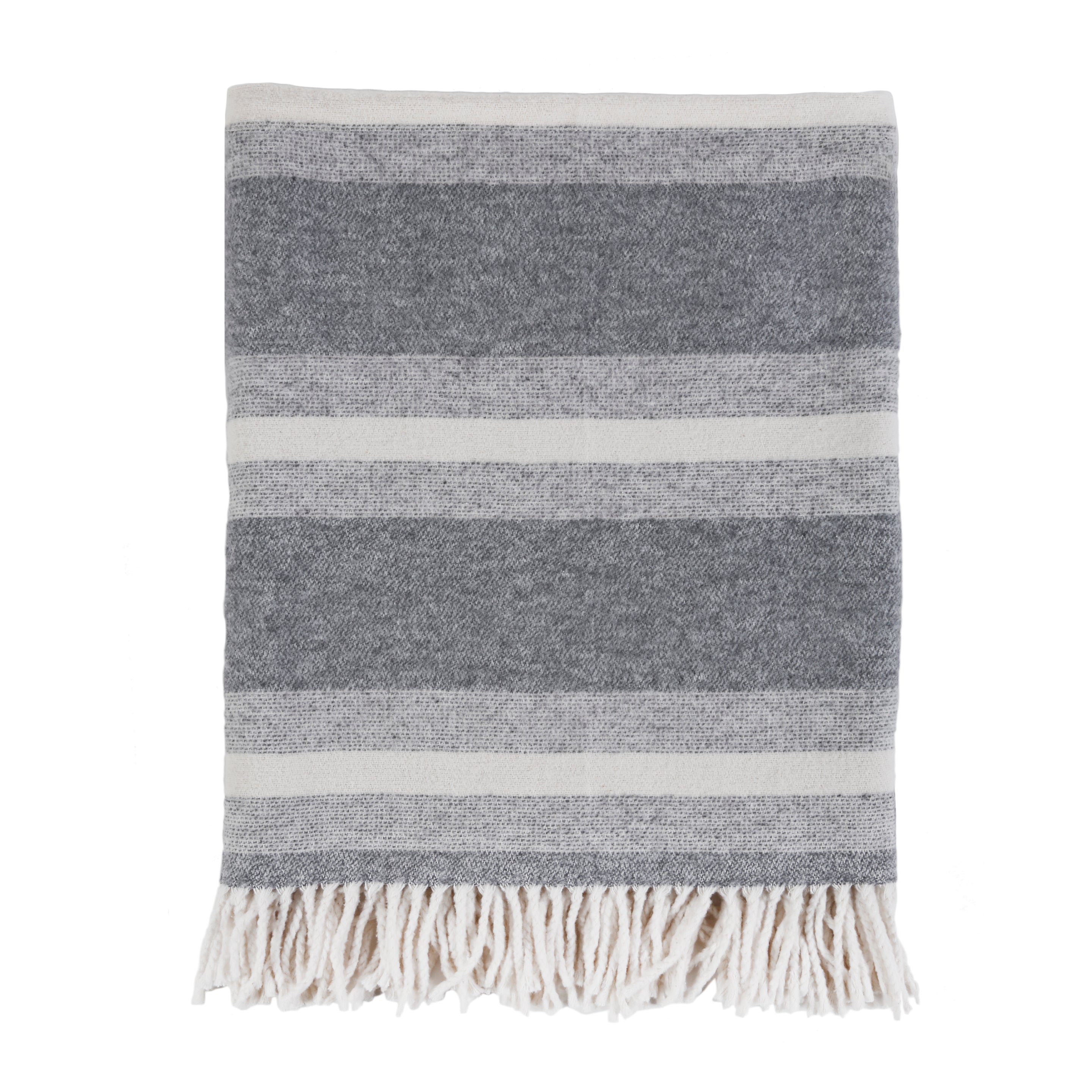 Alpine Throws-50" x 70" Throw-Grey/Ivory-Pom Pom at Home