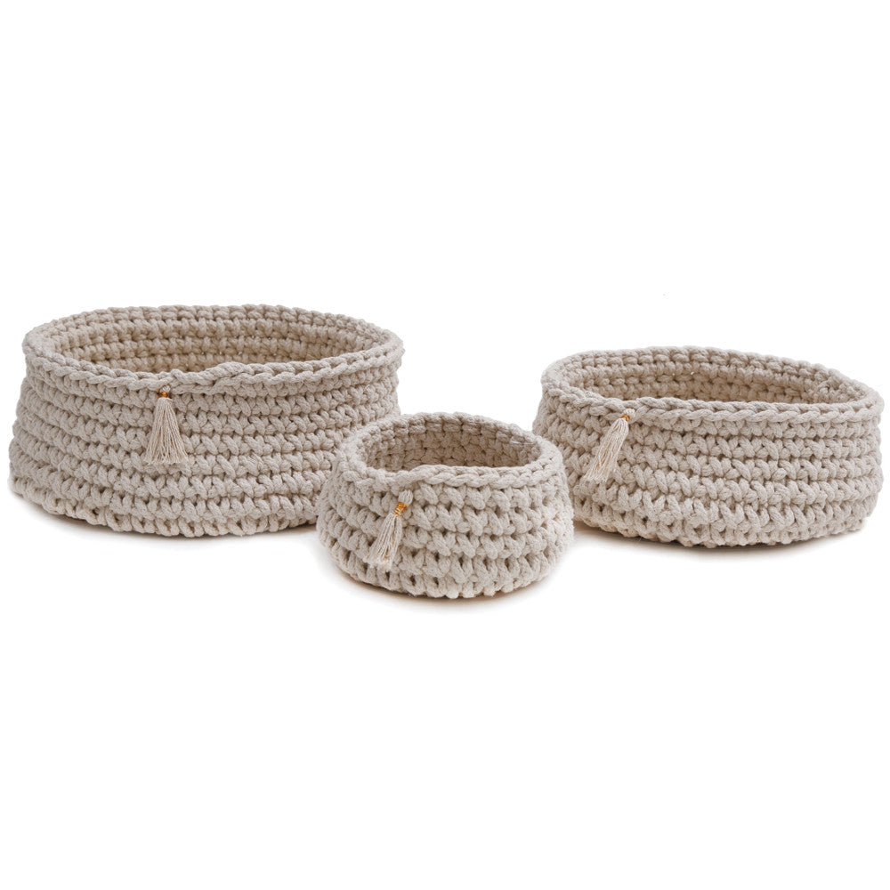 Baya - Ivory - Set of 3-Ivory-Pom Pom at Home