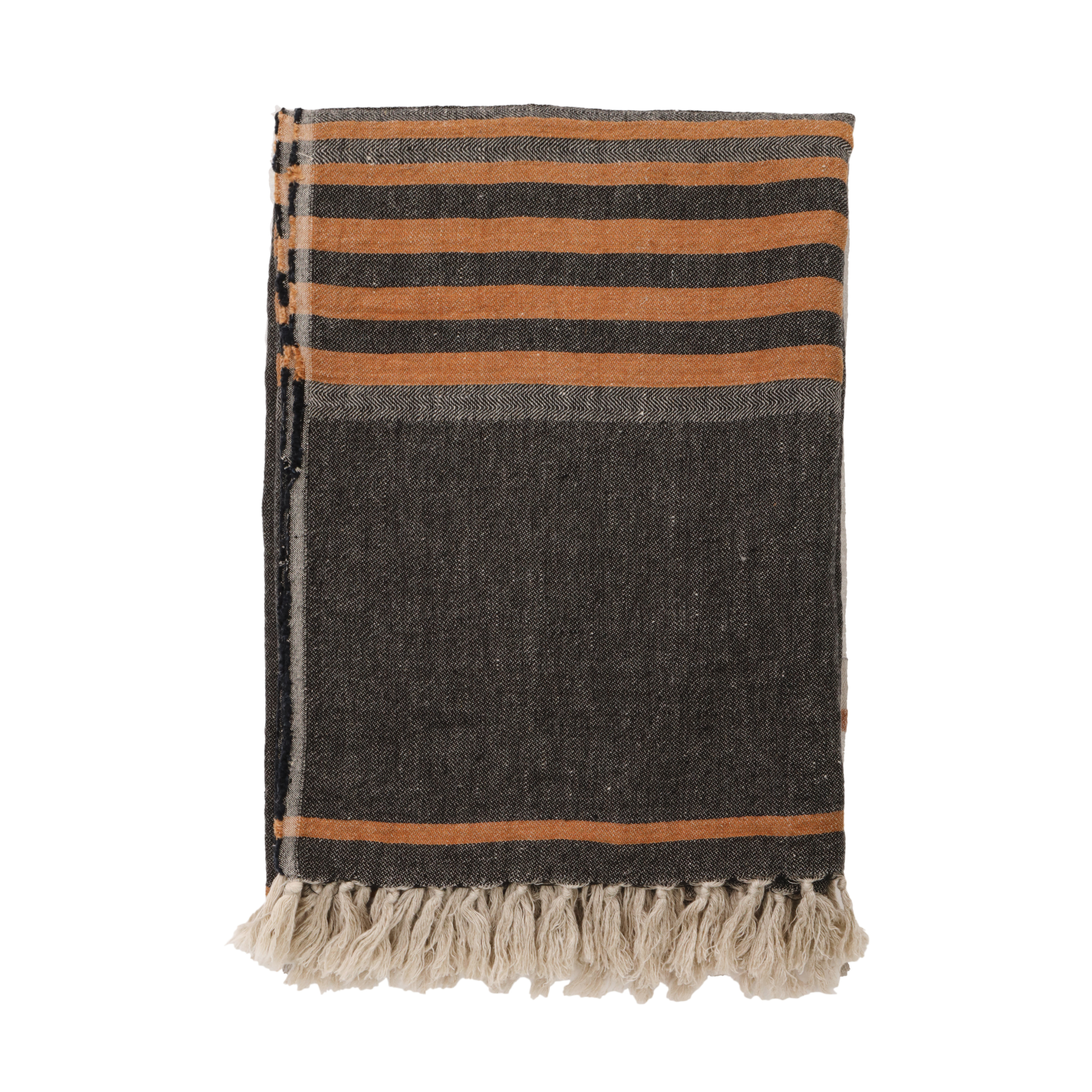 pompom at home - bruno - oversized throw - charcoal color