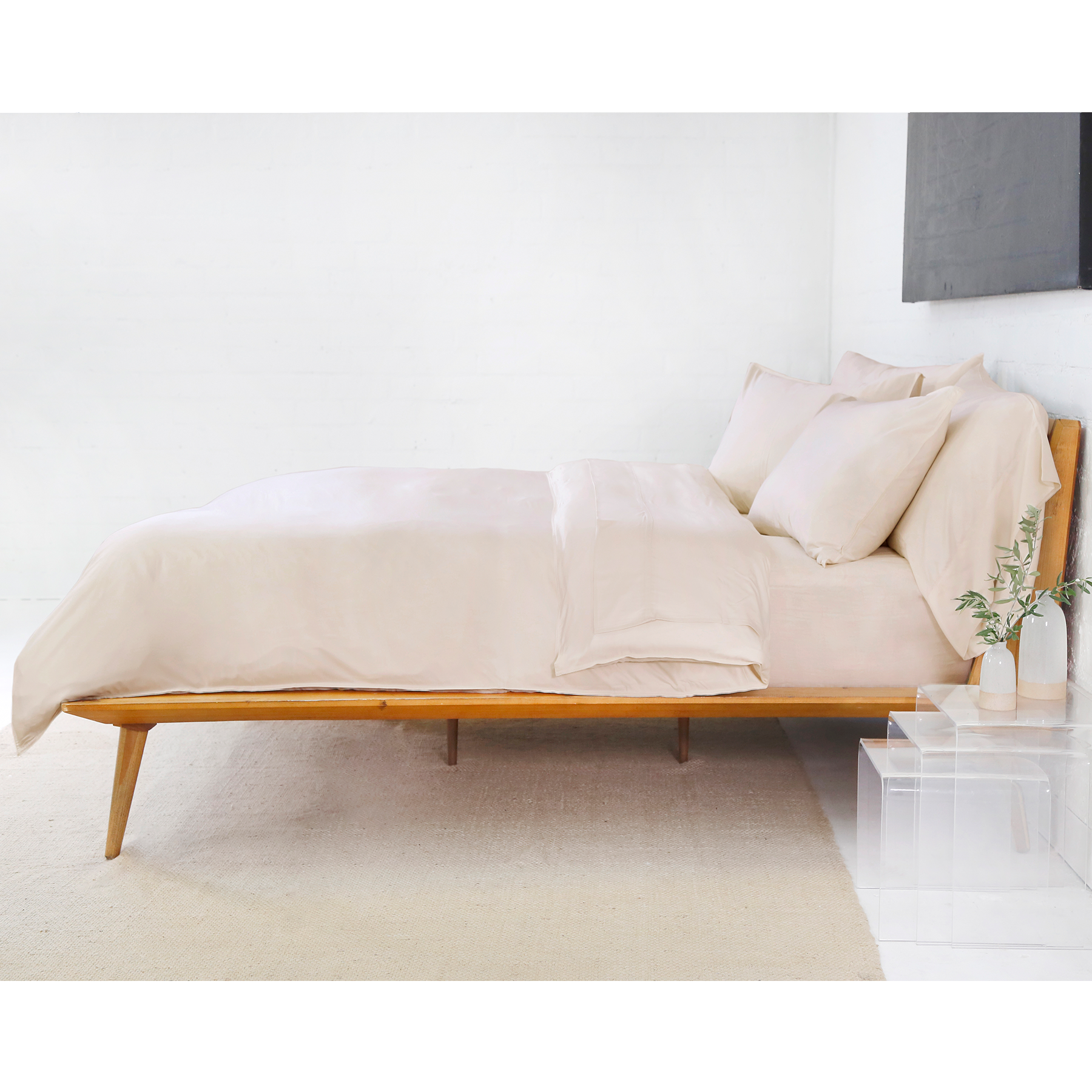 Parker Bamboo Sateen Duvet Set-Queen-Sand-Pom Pom at Home