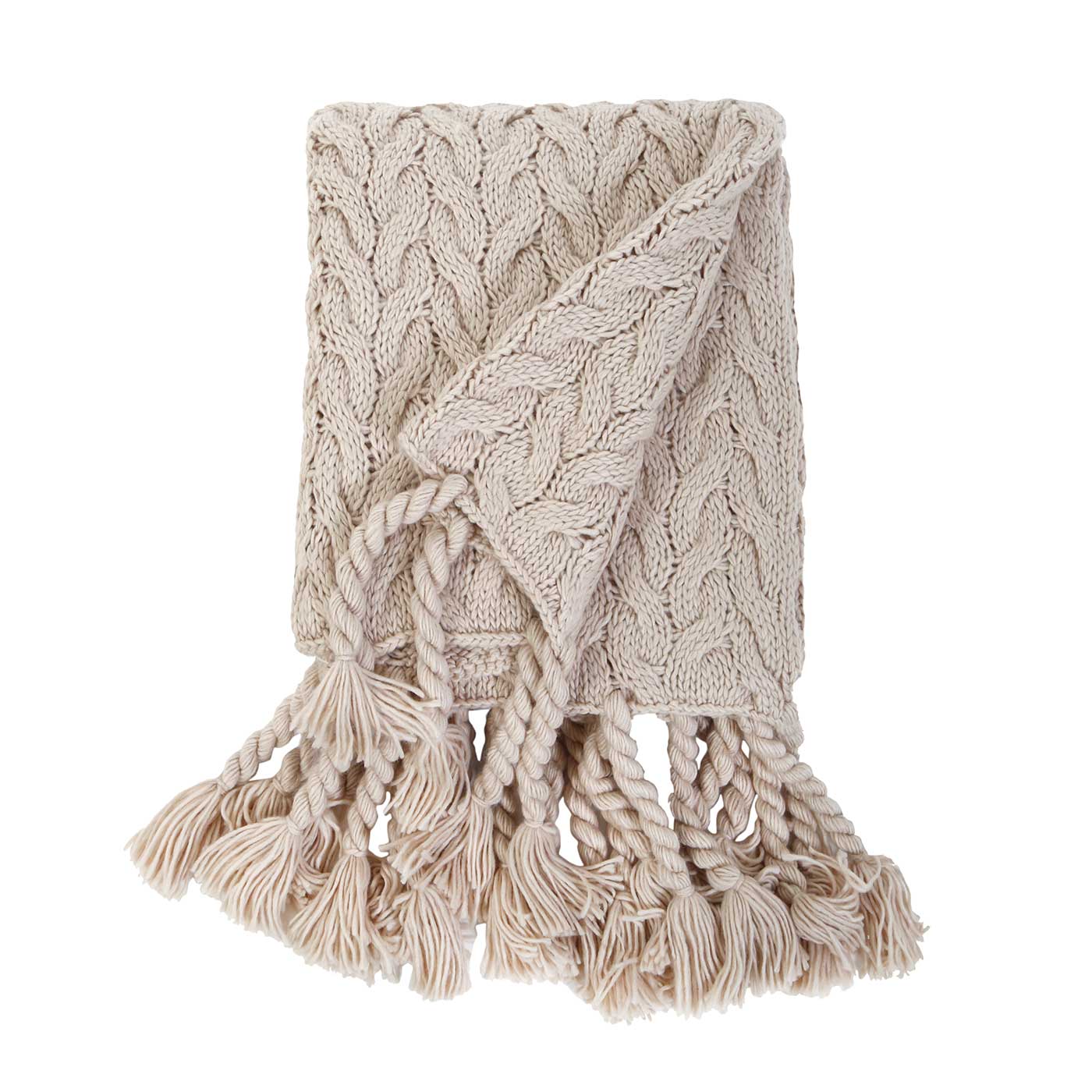 Capistrano Throw-50" x 60" Throw-Taupe-Pom Pom at Home