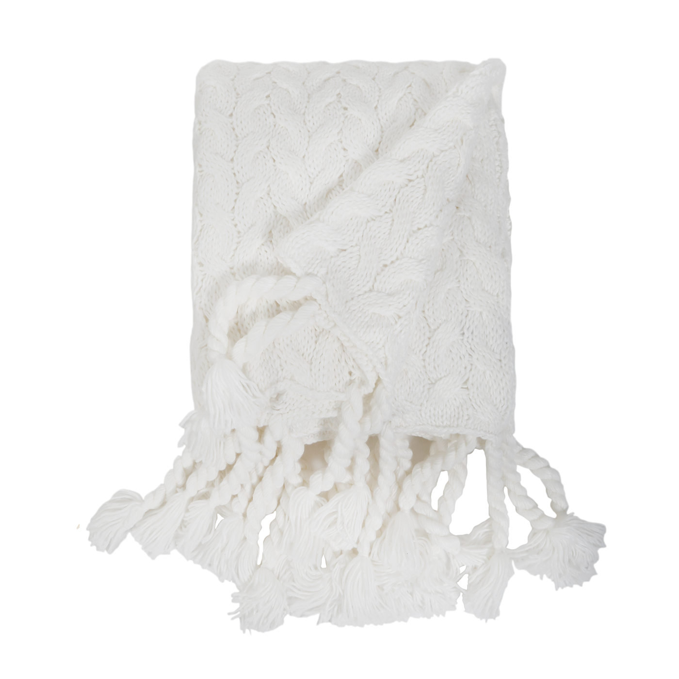 Capistrano Throw-50" x 60" Throw-Winter White-Pom Pom at Home