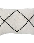 FREDDIE HAND WOVEN BIG PILLOW 28" X 36" WITH INSERT - Ivory/Charcoal-Pom Pom at Home