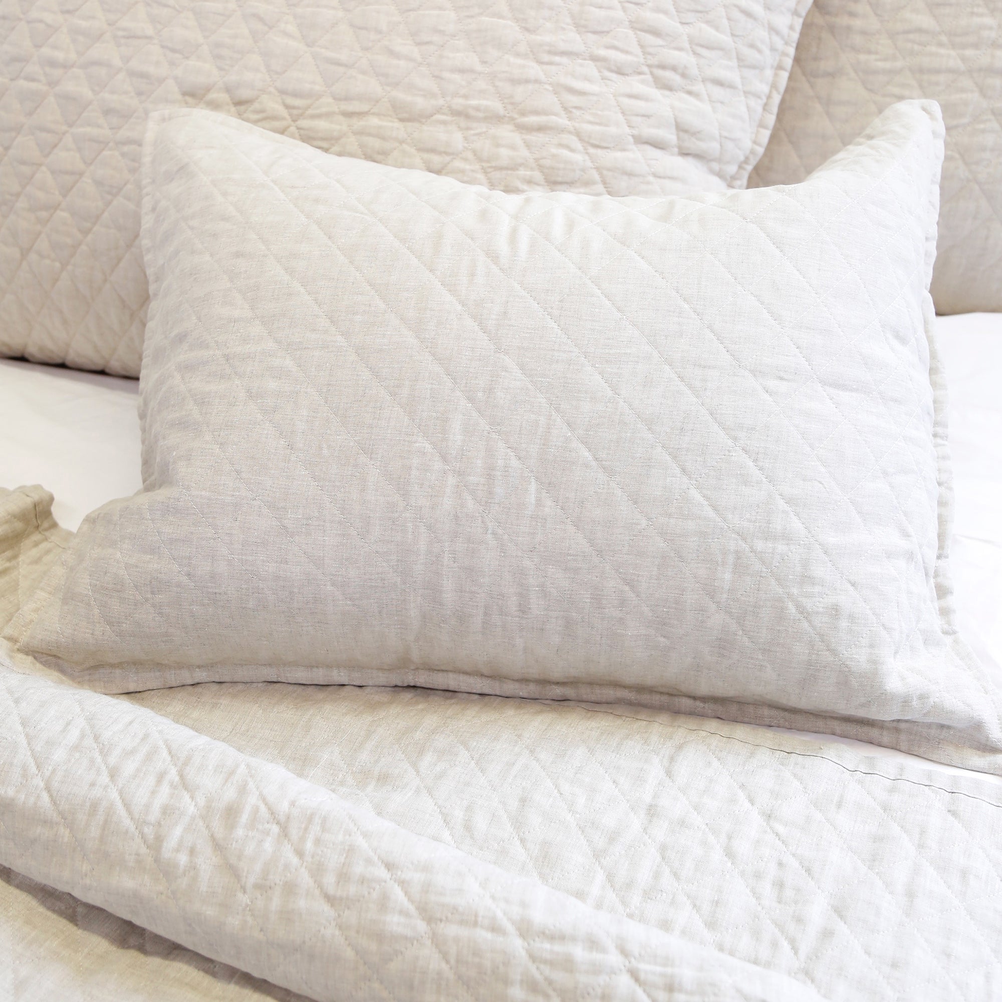 Hampton Coverlet-20x27 Standard Sham-Flax-Pom Pom at Home
