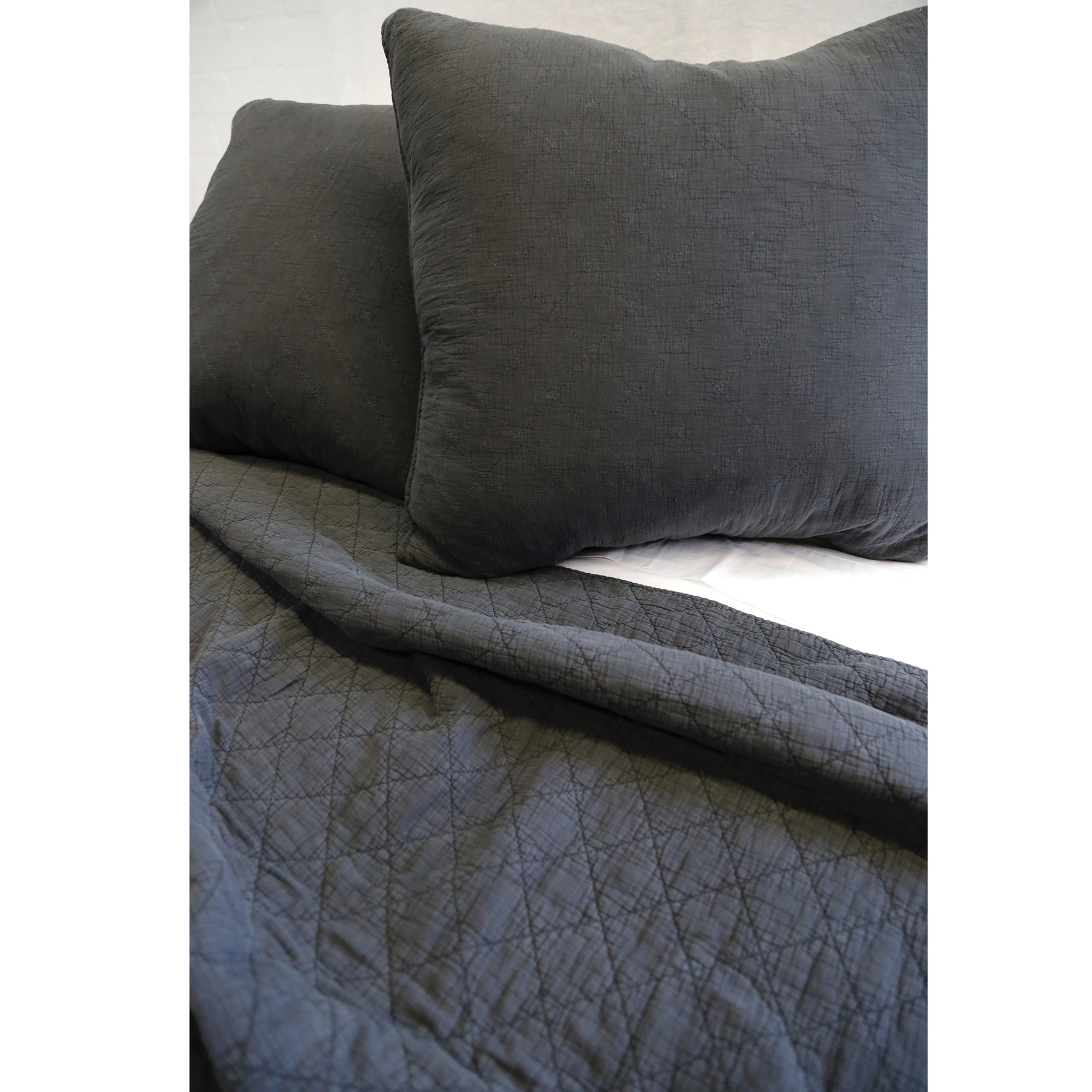 huntington - midnight color - coverlet - pom pom at home