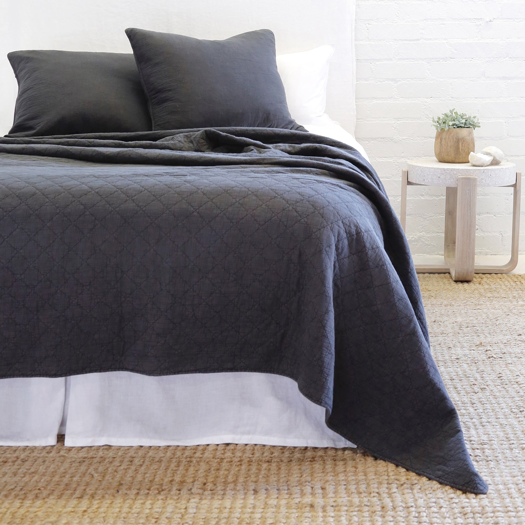 huntington - midnight color - coverlet - pom pom at home