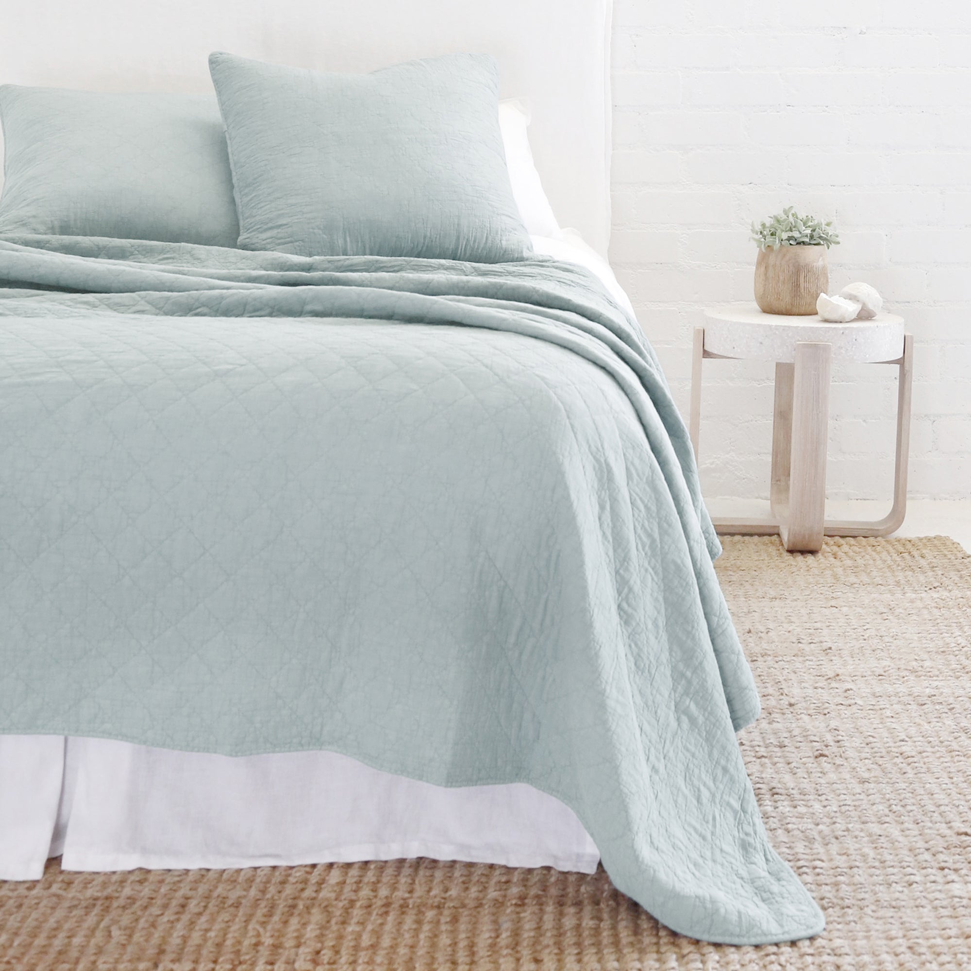 huntington - sea glass color - coverlet - pom pom at home