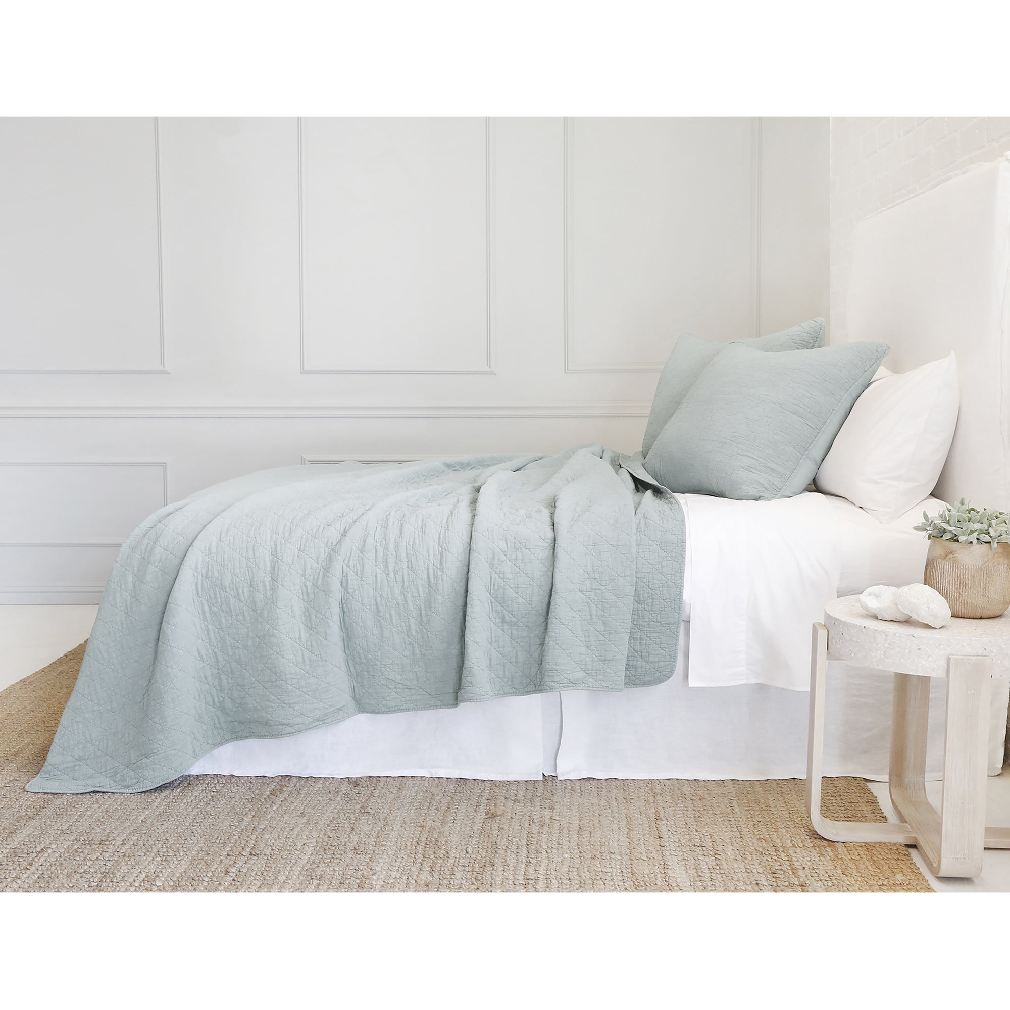 huntington - sea glass color - coverlet - pom pom at home