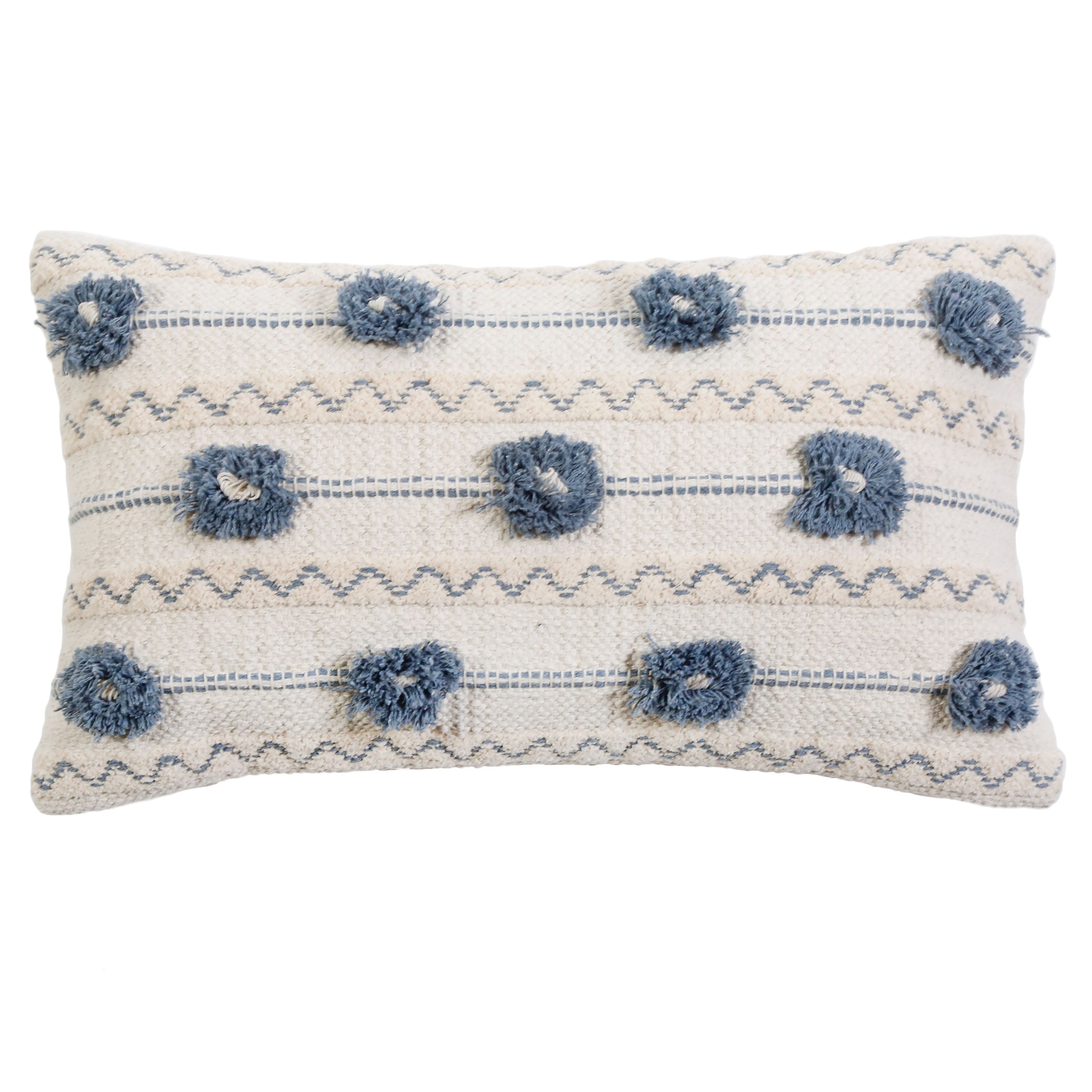 IZZY HAND WOVEN PILLOW 14" x 24" with insert-Pom Pom at Home