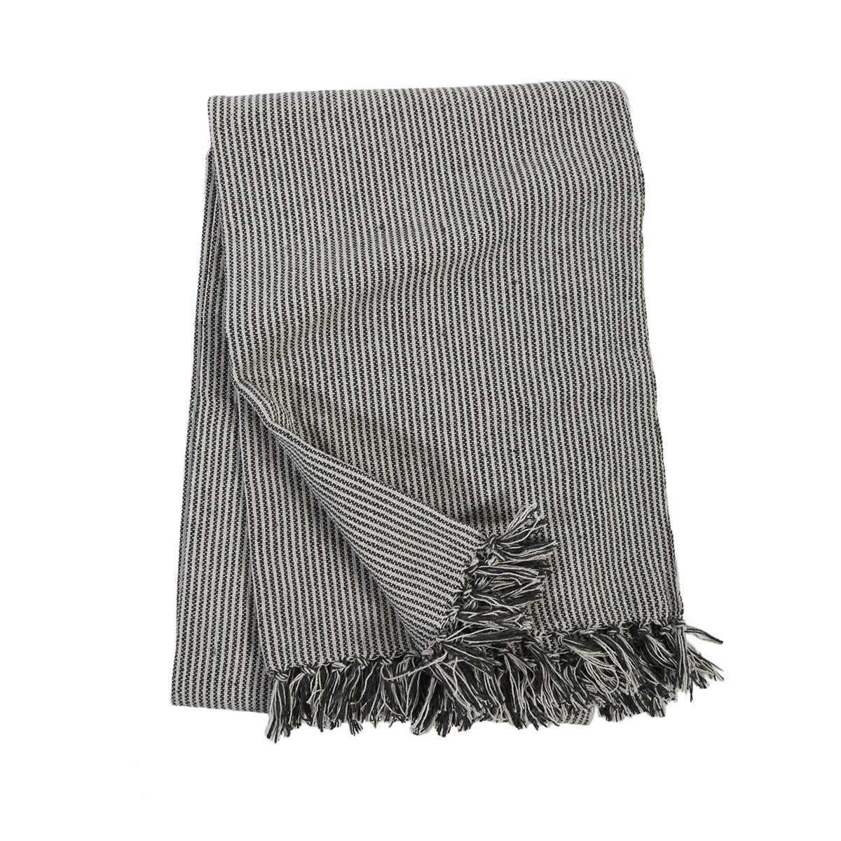 JAMES OVERSIZED THROW - Ivory/Charcoal-Pom Pom at Home