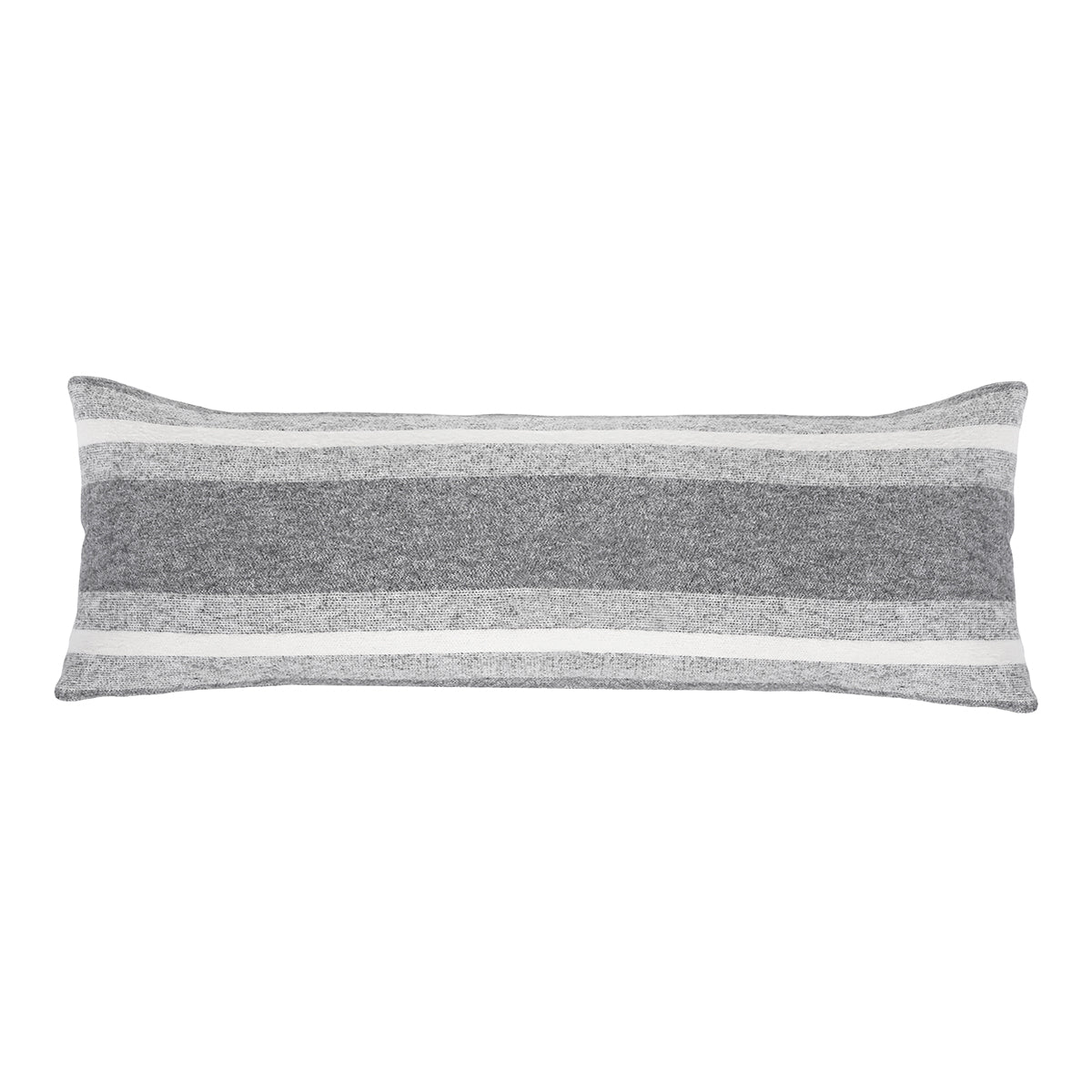 ALPINE 14&quot; X 40&quot; PILLOW WITH INSERT - GREY/IVORY-Pom Pom at Home