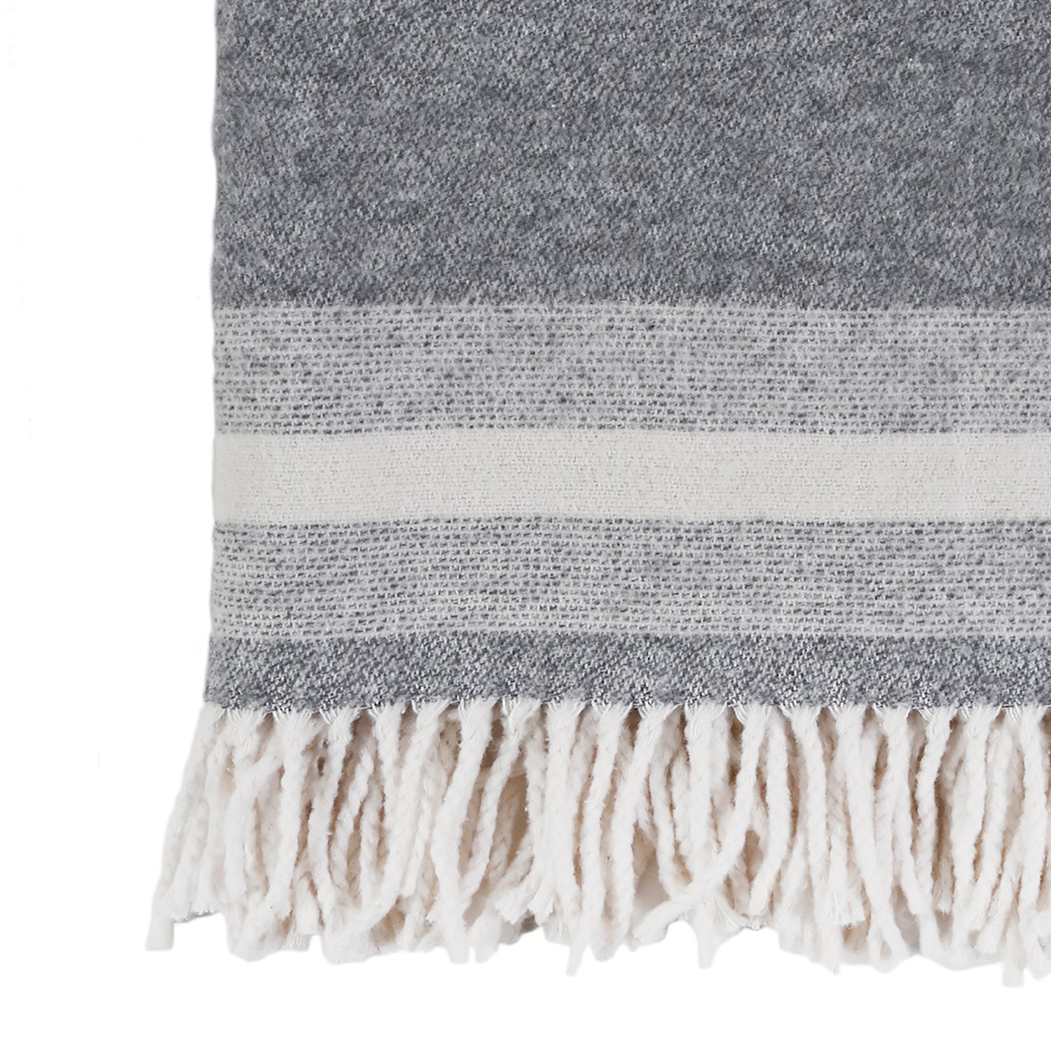 ALPINE THROW - GREY/IVORY-Pom Pom at Home