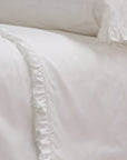 PPAH Audrey Ruffle Cotton Percale Sheet Set - White