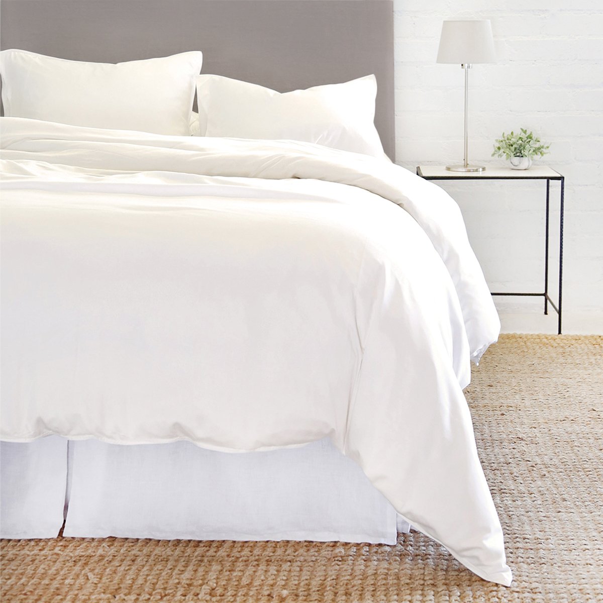 parker bamboo duvet cover set - ivory color - pom pom at home