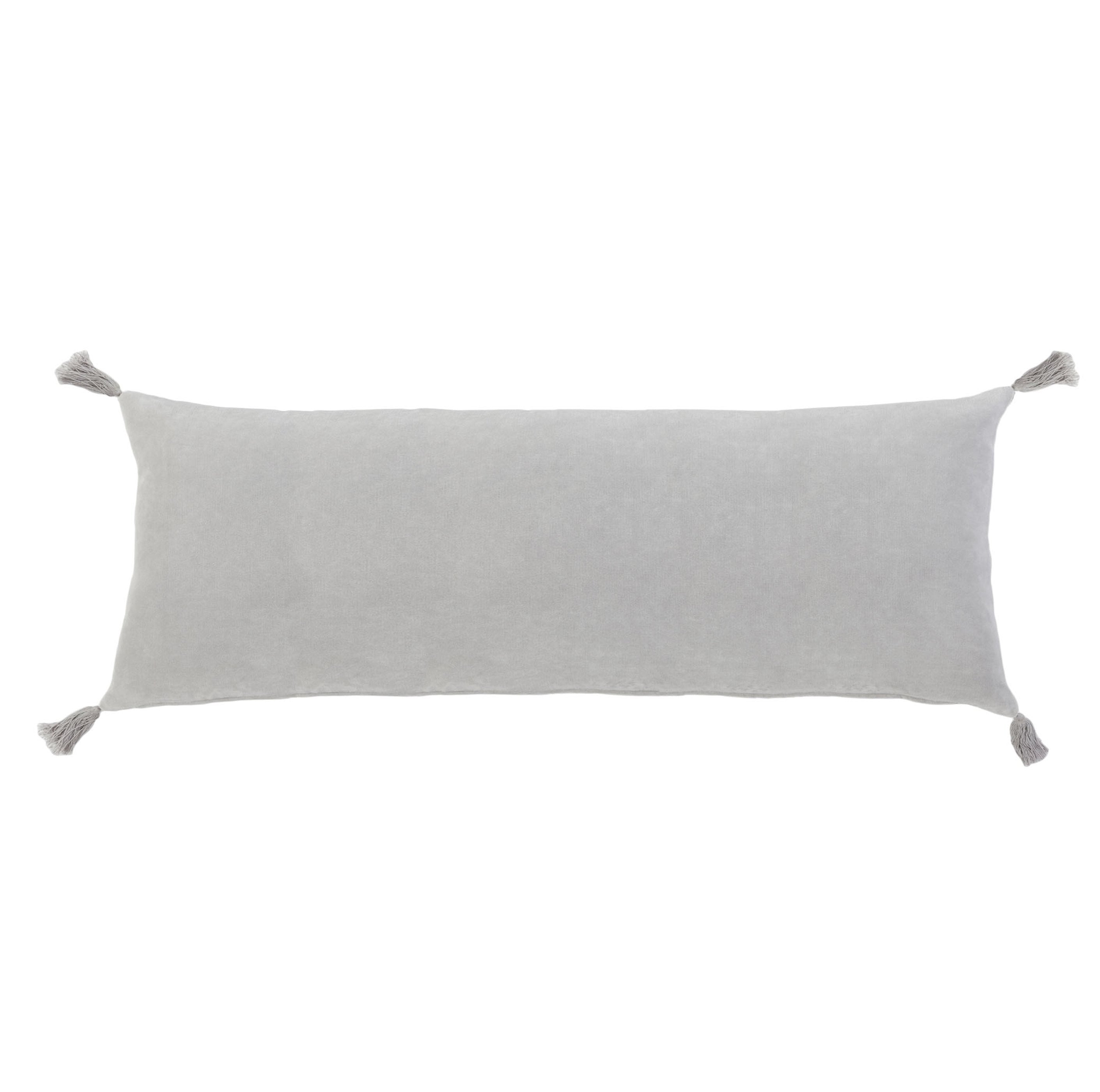 Bianca 14&quot;x40&quot; Pillow with Insert -Light Grey Color -Pom Pom at Home