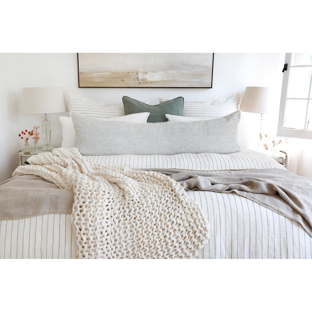 blake - cream/grey color - duvet set - pom pom at home