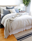 blake - flax/midnight color - duvet set - pom pom at home