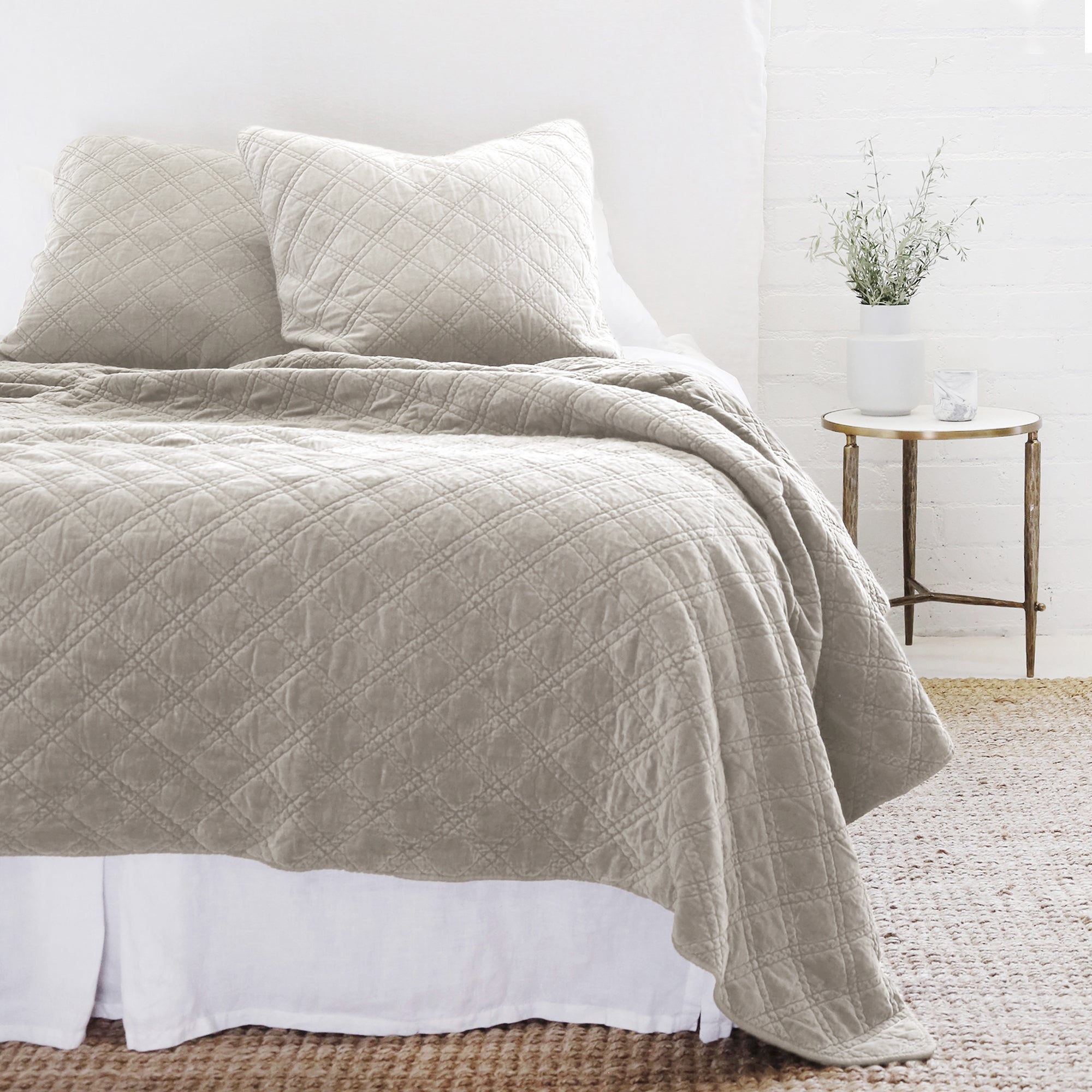 brussels - taupe color - coverlet - pom pom at home